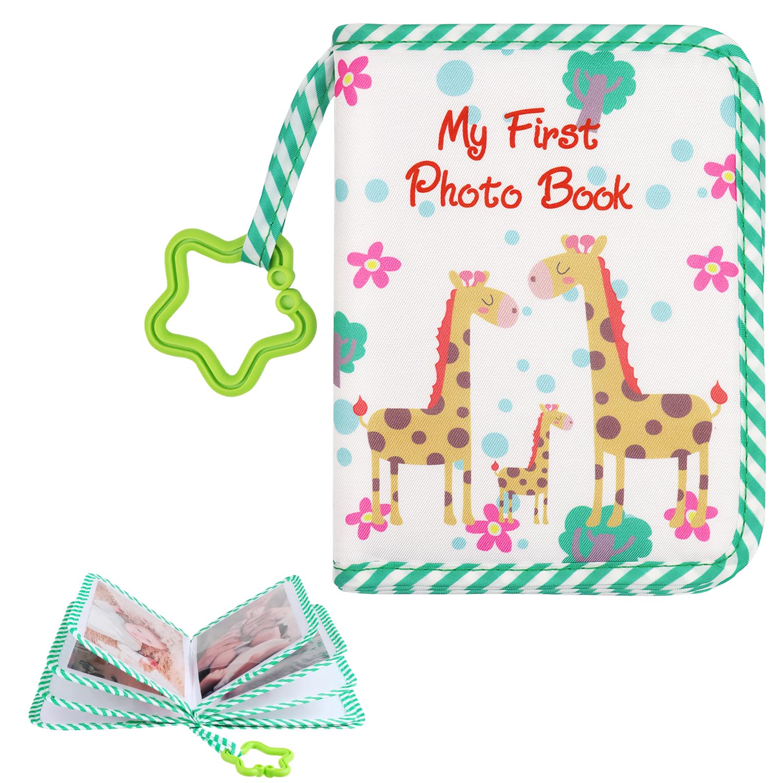 Katslyn Green Baby Photo Album,Soft Cloth My First Photo Album For Baby,My First Cute Giraffe Family Albums,Easy To Clean Suitable As A Gift For Babies And Toddlers