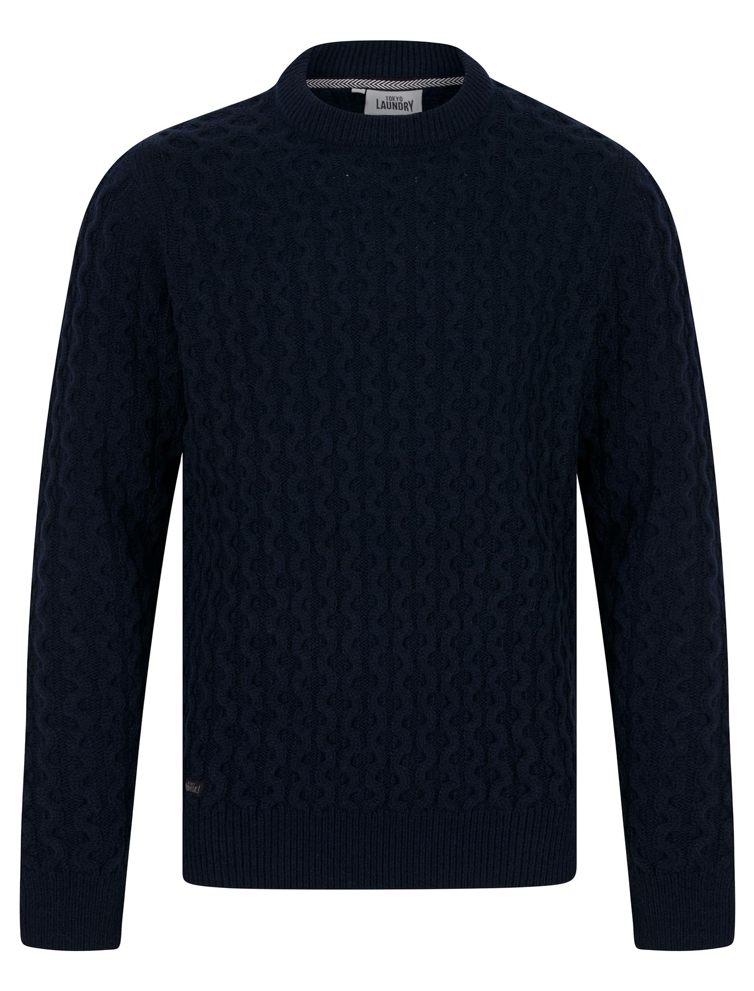 Nonso Wool Blend Chunky Cable Knitted Jumper in Ink - Tokyo Laundry - L