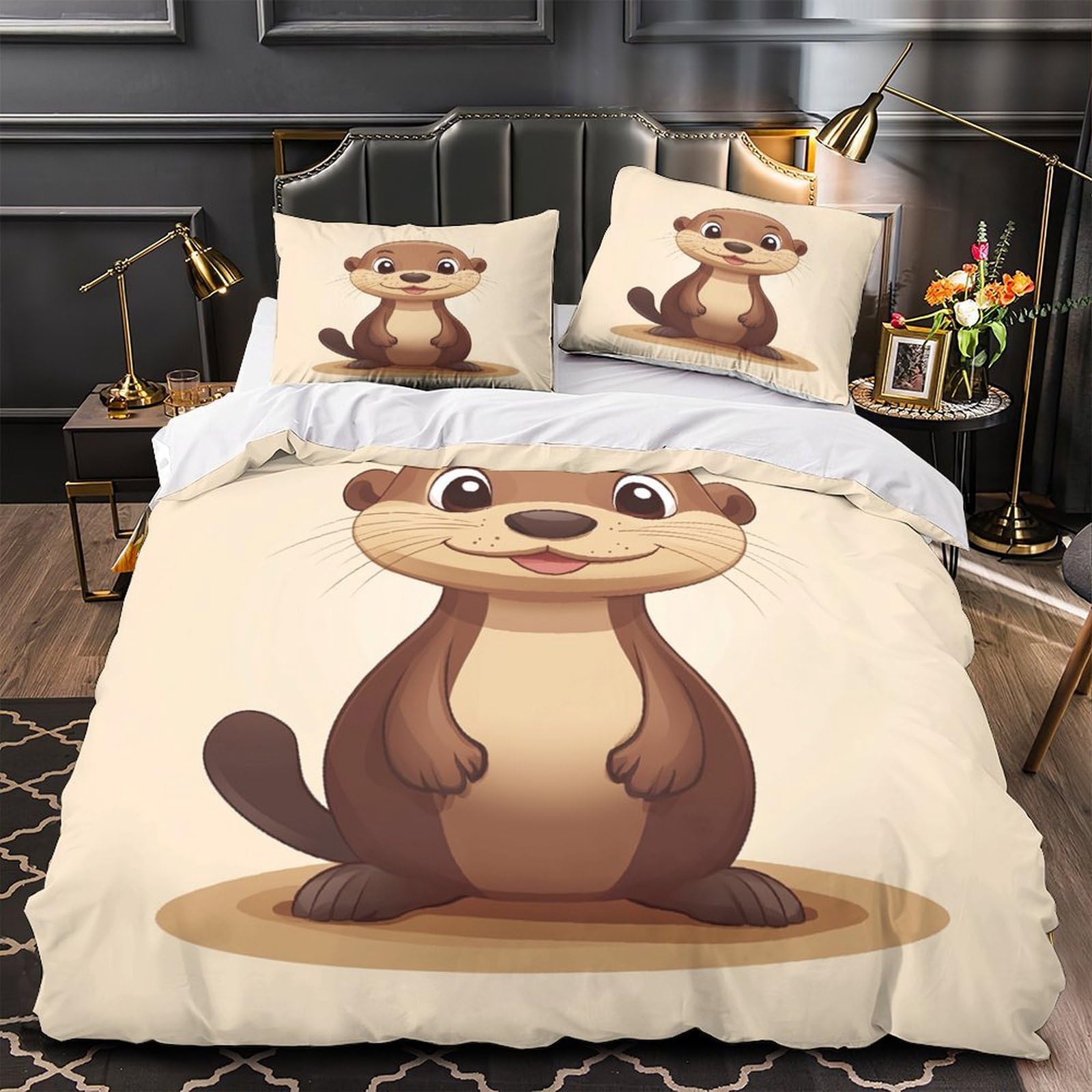 Parure de lit couple amoureux idée cadeau idyllique super king 3D