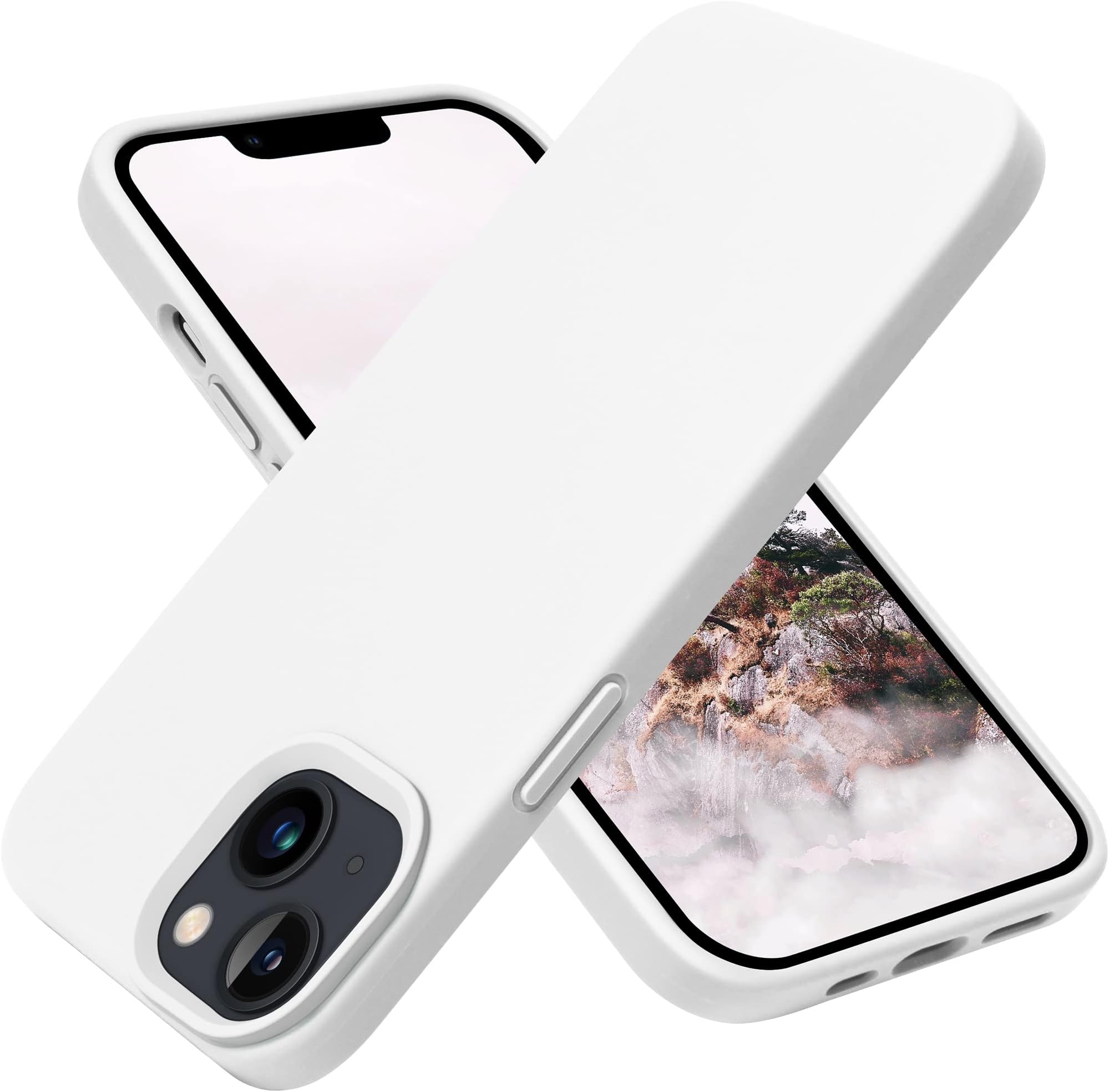 OTOFLY iPhone 13用 ケース シリコン 耐衝撃 スリム 薄型 電話ケース iPhone 13 6.1インチ用 ホワイト