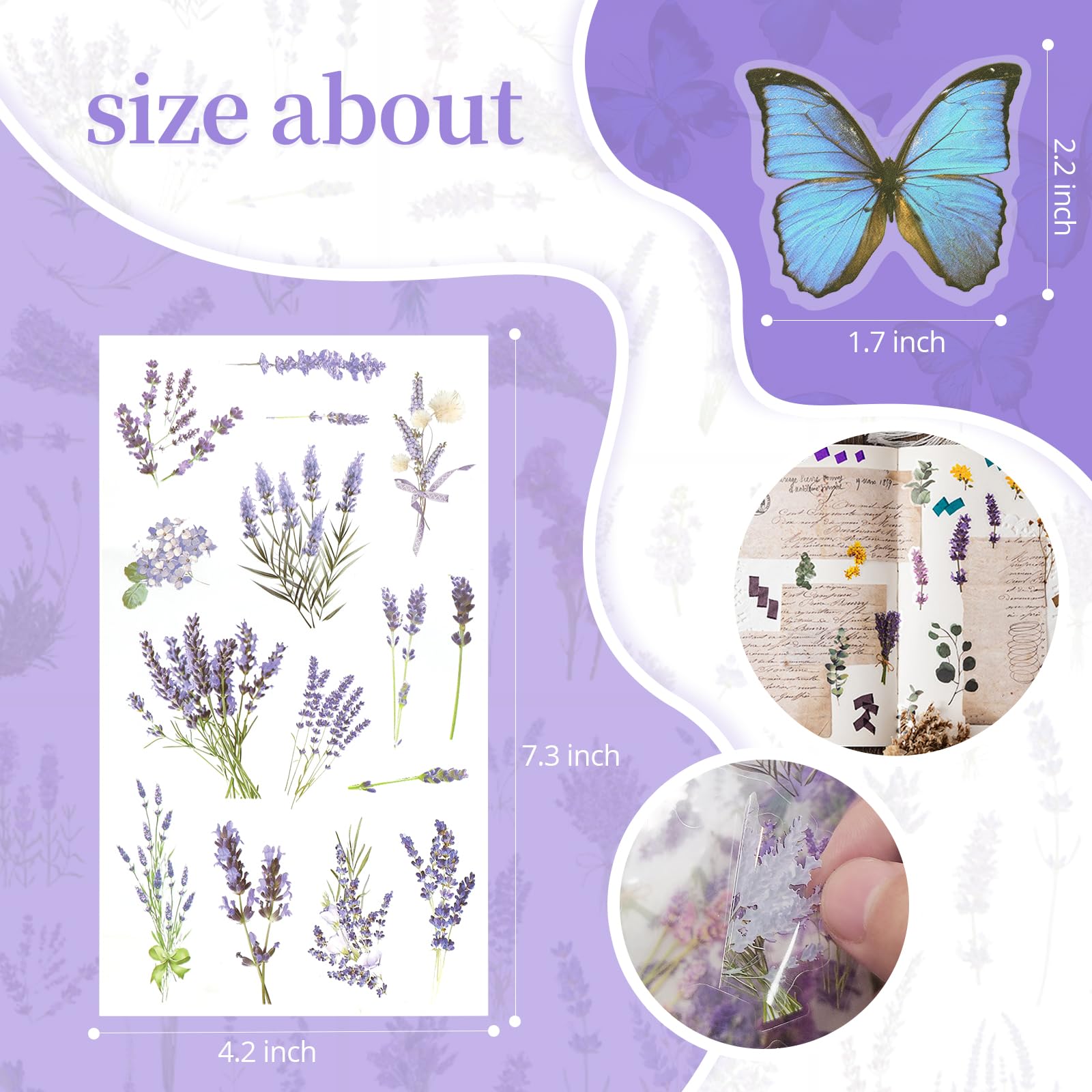 553 szt., 80 arkuszy naturalnych naklejek kwiatowych do scrapbookingu, samoprzylepne przezroczyste naklejki kwiatowe, botaniczne naklejki do pisania listów, dziennika DIY i personalizacji laptopa