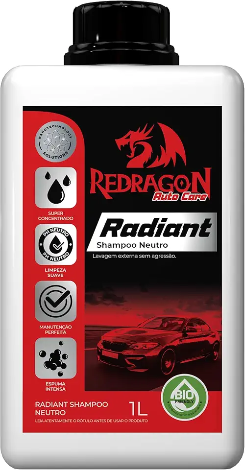 SHAMPOO NEUTRO CONCENTRADO AUTOMOTIVO REDRAGON AUTO CARE RADIANT 1 L