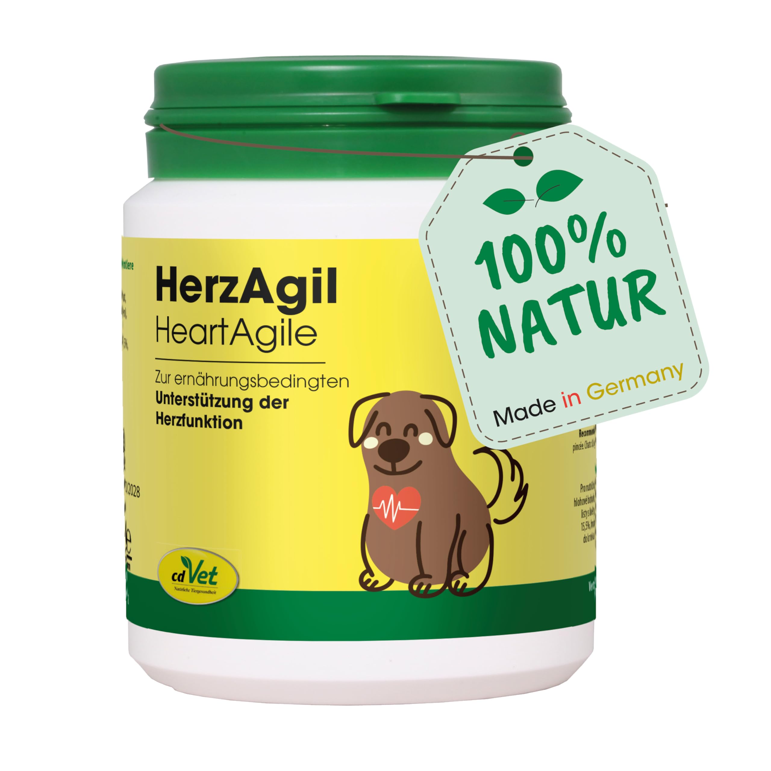 cdVet Naturprodukte HerzAgil 70g Ergänzungsfuttermittel für Vitalität Hund Katze - Herz-Kreislauf unterstützen - Kräutermischung ohne Zusatzstoffe