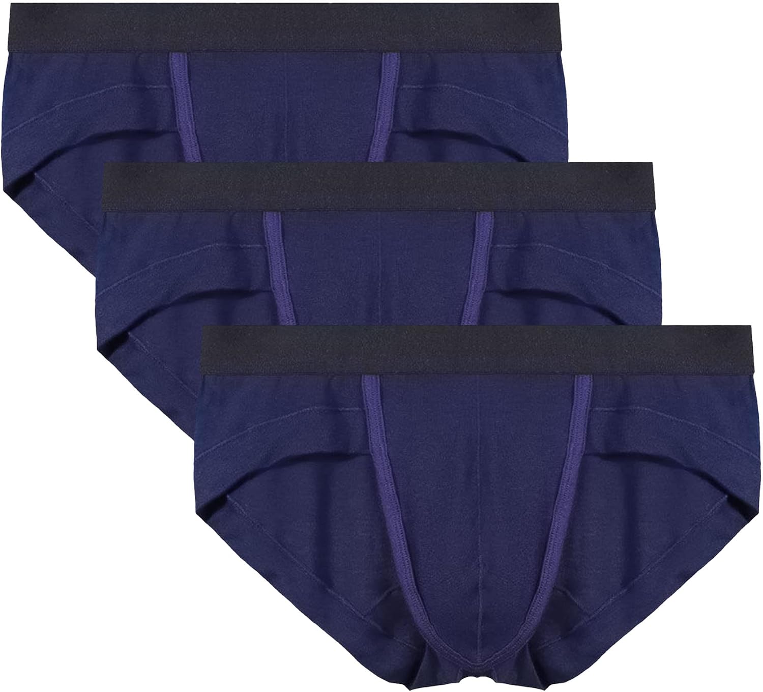 Men'S Underwear Soft Micro Modal Dual Pouch Basic Trunks 3 Pack Comfort Lightweight Breathable Underwear