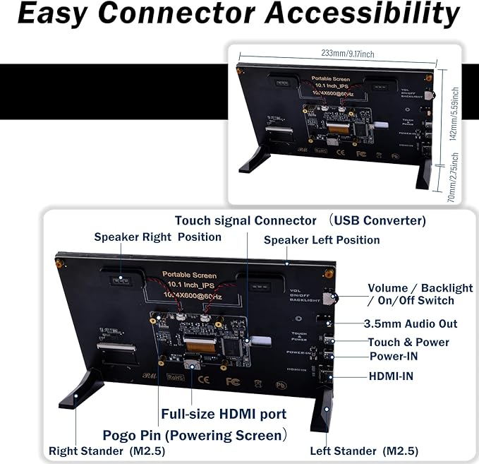 Monitor Táctil 10.1 Pulgadas IPS Full HD miniatura 3