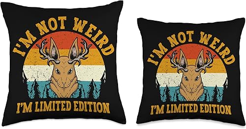 Miniatura 3 de Jackalope Gifts and Cryptozoology Apparel Retro Im Not Weird Limited Edition Jackalope Cryptozoologist - Almohada de 16 x 16 pulgadas, multicolor
