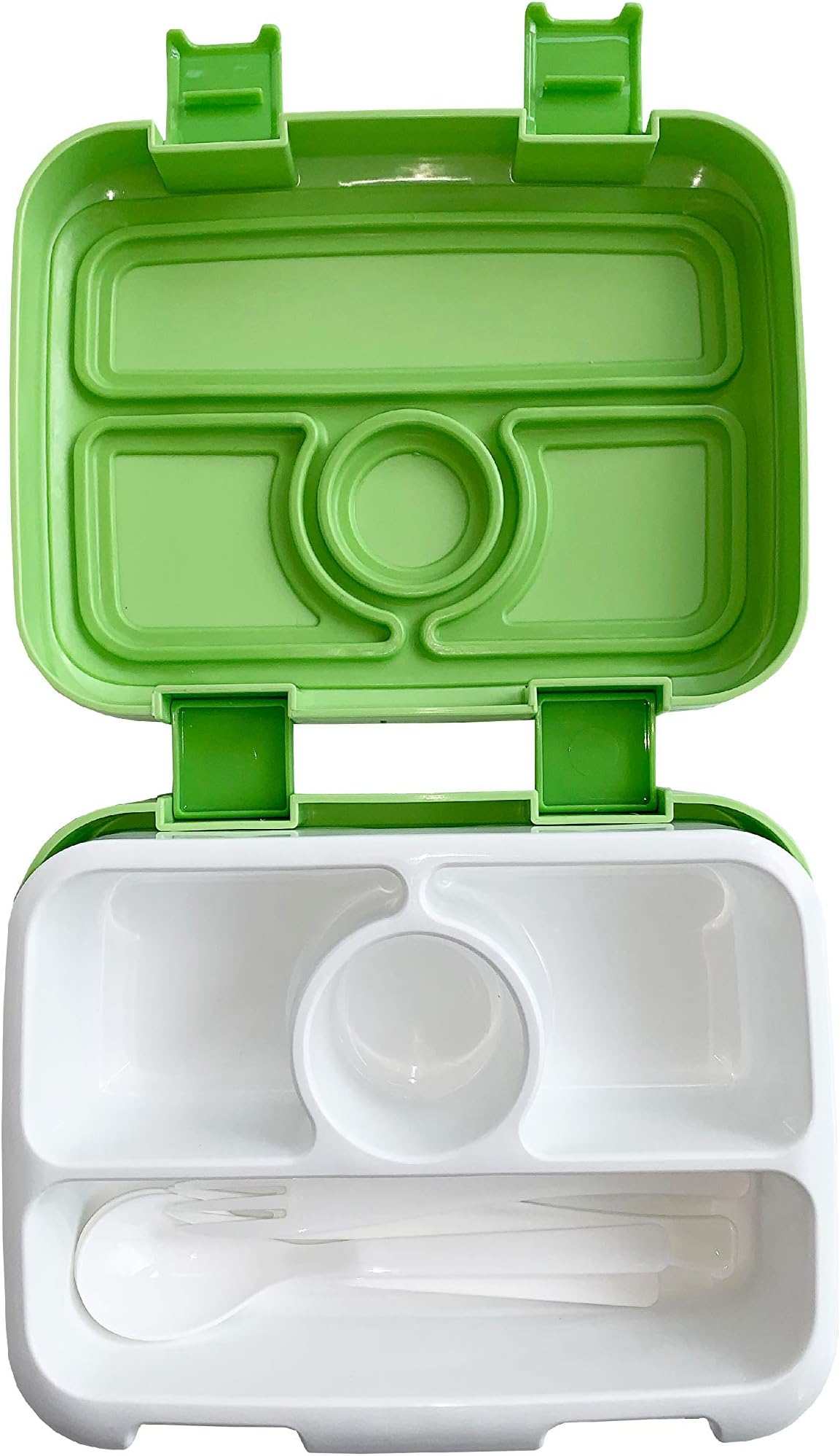 Bento Lunch Box for Kids by Fenrici, Leak-Proof Kids Lunch Box, Removable Tray for Easy Cleaning, Perfect Portion Sized for Ages 5-12, BPA Free, Food Safe, Support a Great Cause, Green