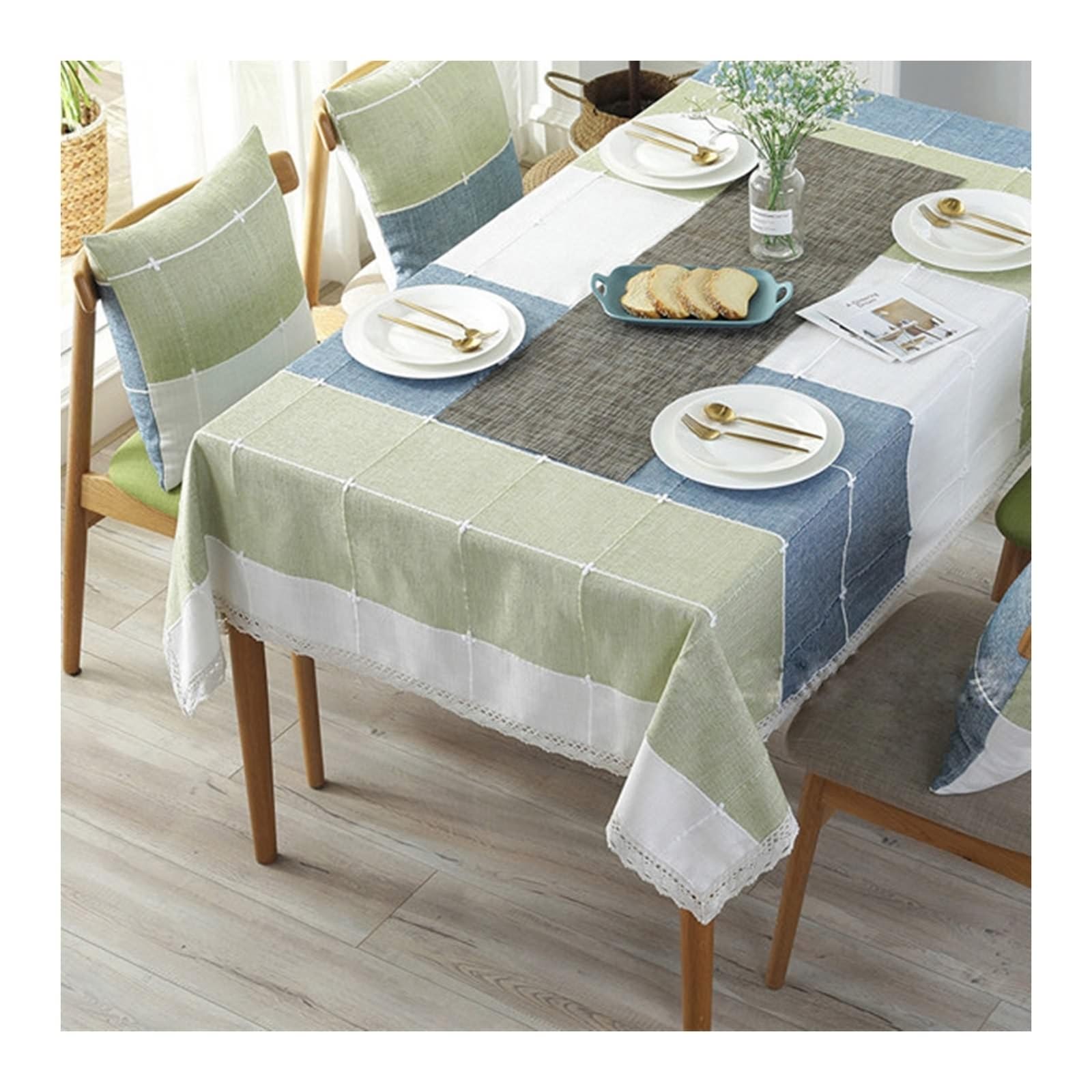 Nappe lavable de qualité supérieure en polyester rectangulaire bleu-vert