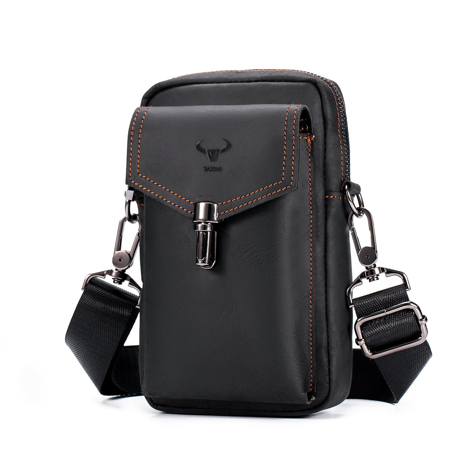 BAIGIO Pochette Homme en Cuir, Pochette Ceinture Téléphone Portable avec Passant, Sacoche Ceinture Homme, Multi-usages Taille Sac