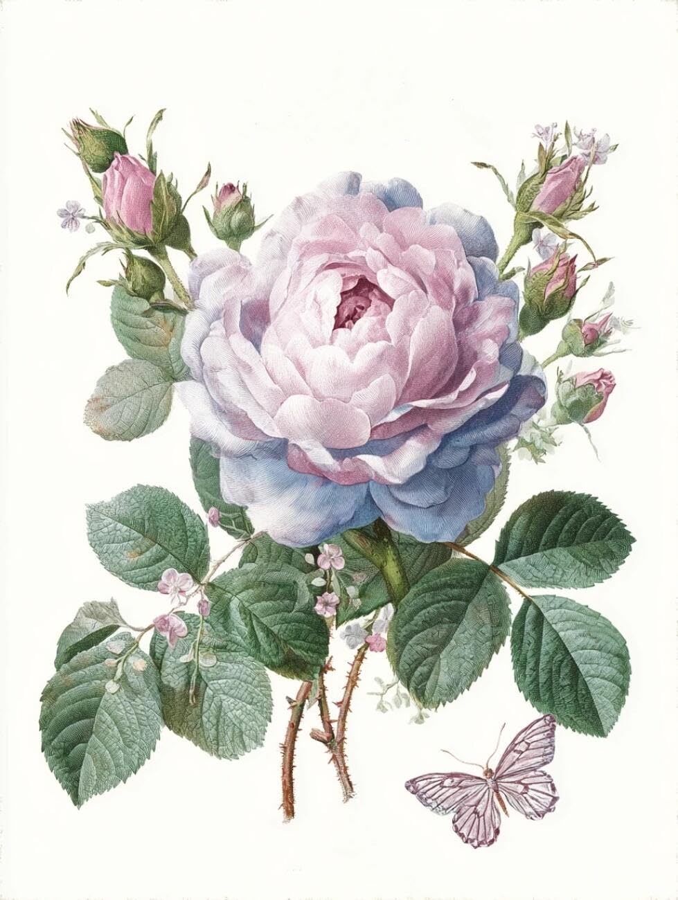RKFLGEW Flowers 14CT Counted Cross Stitch Kits Fantasy Rose Needlepoint Counted Kits Embroidery Set Arts and Crafts for Home Decor 40x50cm