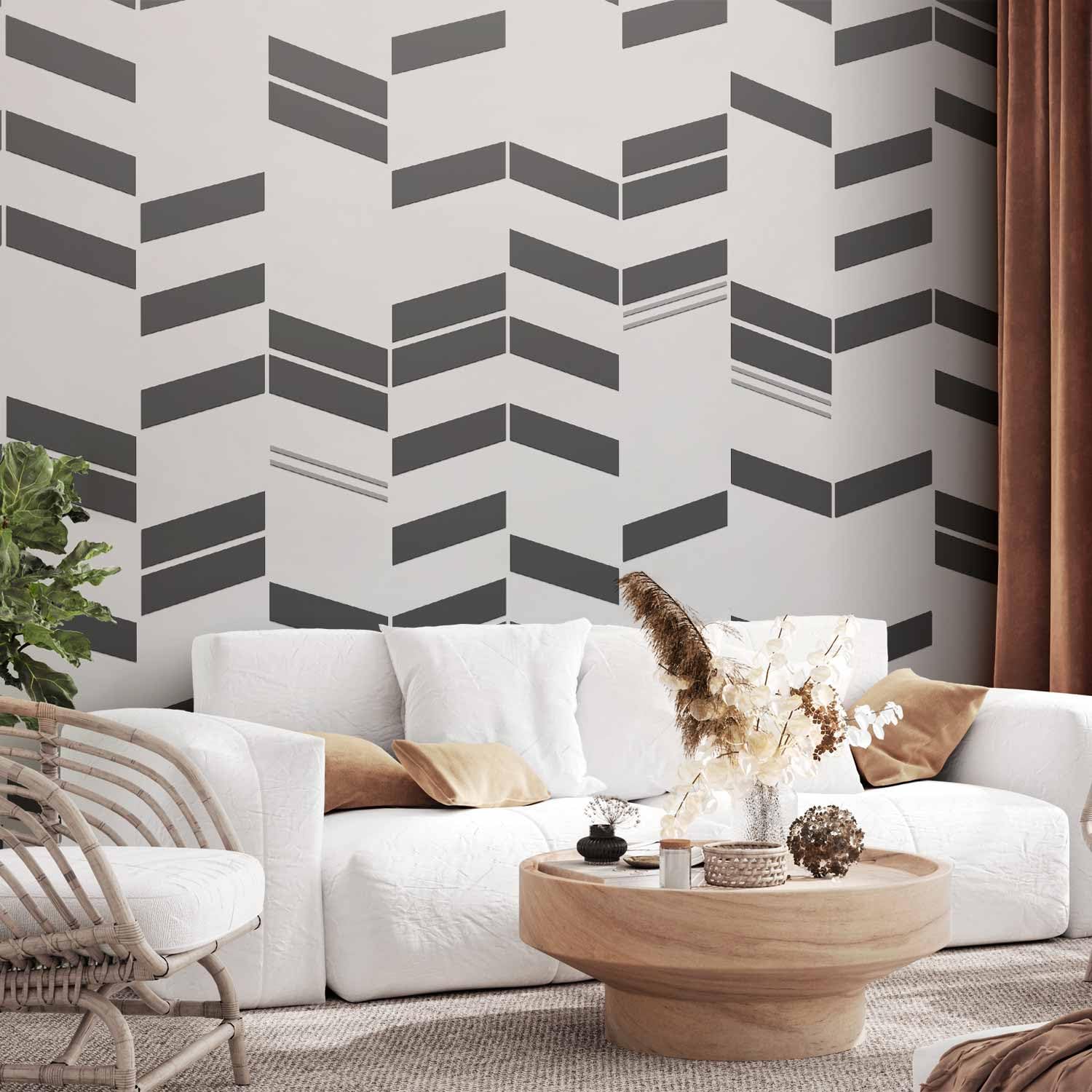 artgeist Wall Mural Abstract 154x110 in - Peel and Stick Self-Adhesive Wallpaper Removable Large Sticker Foil Wall Decor Print Picture Image Geometrical Black f-A-0918-a-a