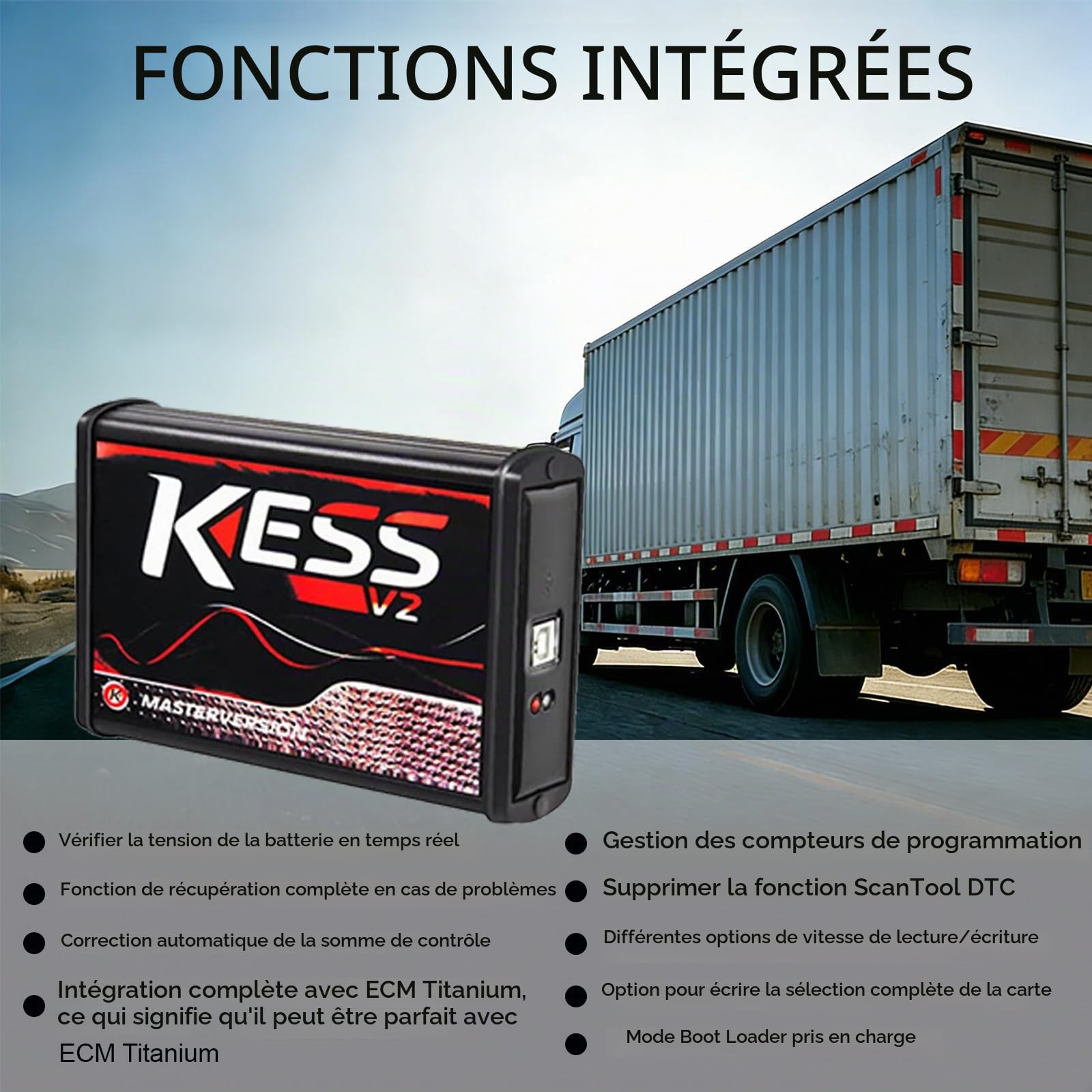 Kess V2, Outil de Diagnostic Automobile V5.017, ECU OBD2 Outil de Programmation Aucune limitation jetons, Compatible avec Toutes Les Marques et protocoles Importants