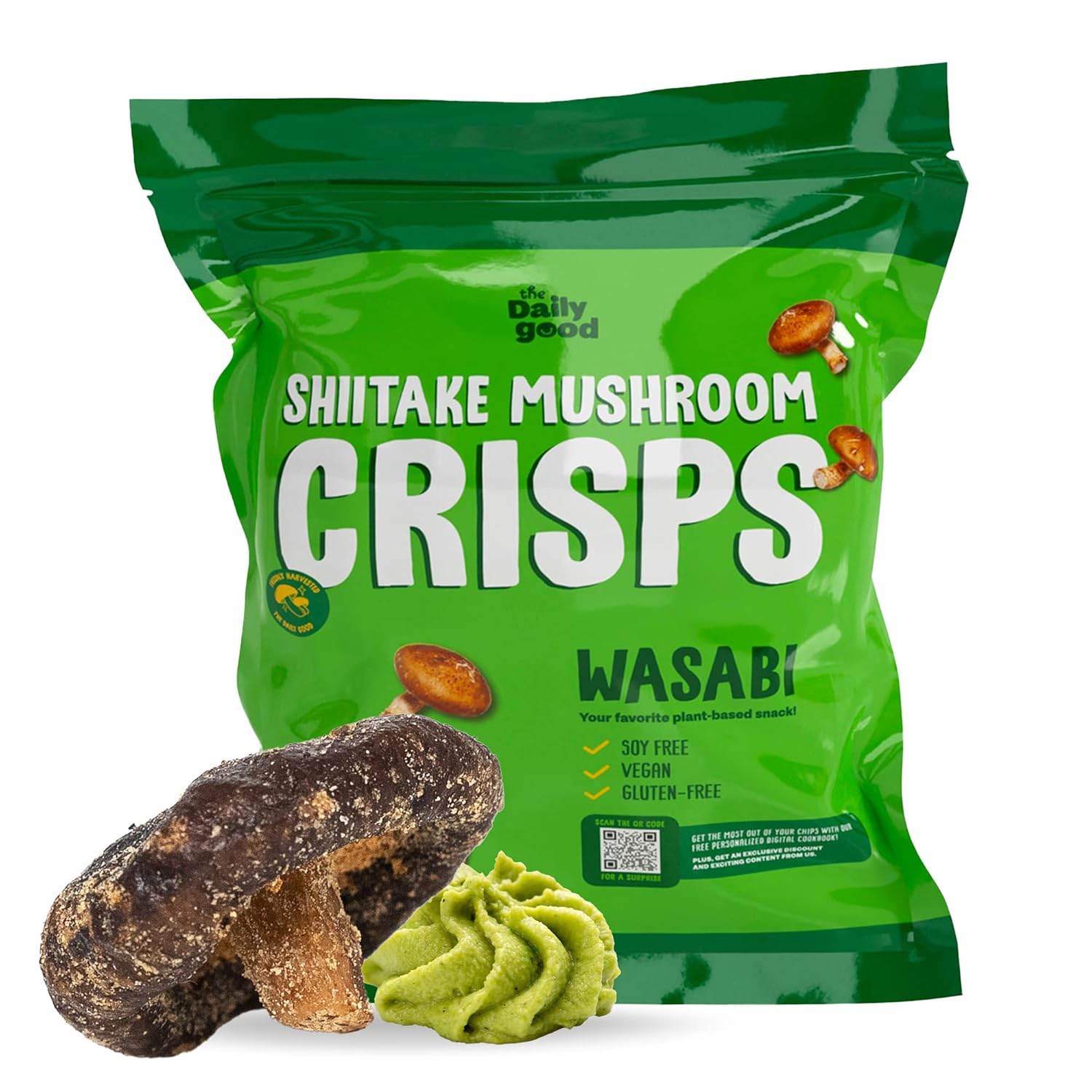 The Daily Good Shiitake Mushroom Crisps Crunchy & Delicious Mushroom Chips, Gluten