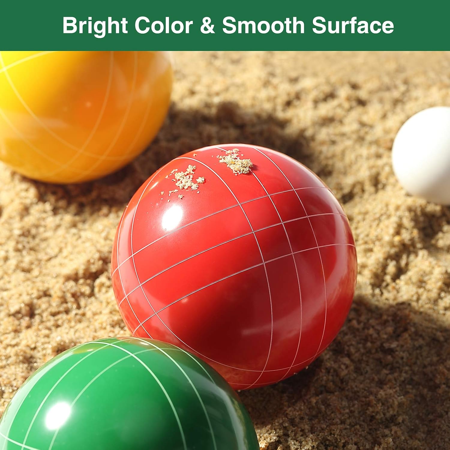 Crobyi Bocce Balls Set, 90mm Regulation Size, Durable Beach/Yard/Lawn Game for Kids, Adults and Family. Including 8 Bocce Balls, Pallino, Measuring Rope and Carrying Bag. : Sports & Outdoors