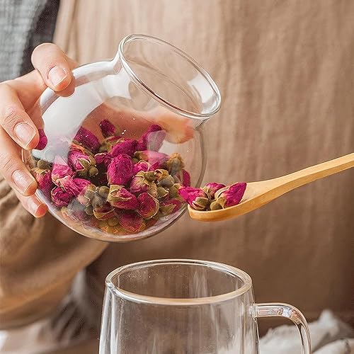 Miniatura 6 de Snminetal Recipientes de almacenamiento de vidrio de 17 onzas, tarros de dulces de boda, con tapa hermética de corcho, perfectos para té, galletas,