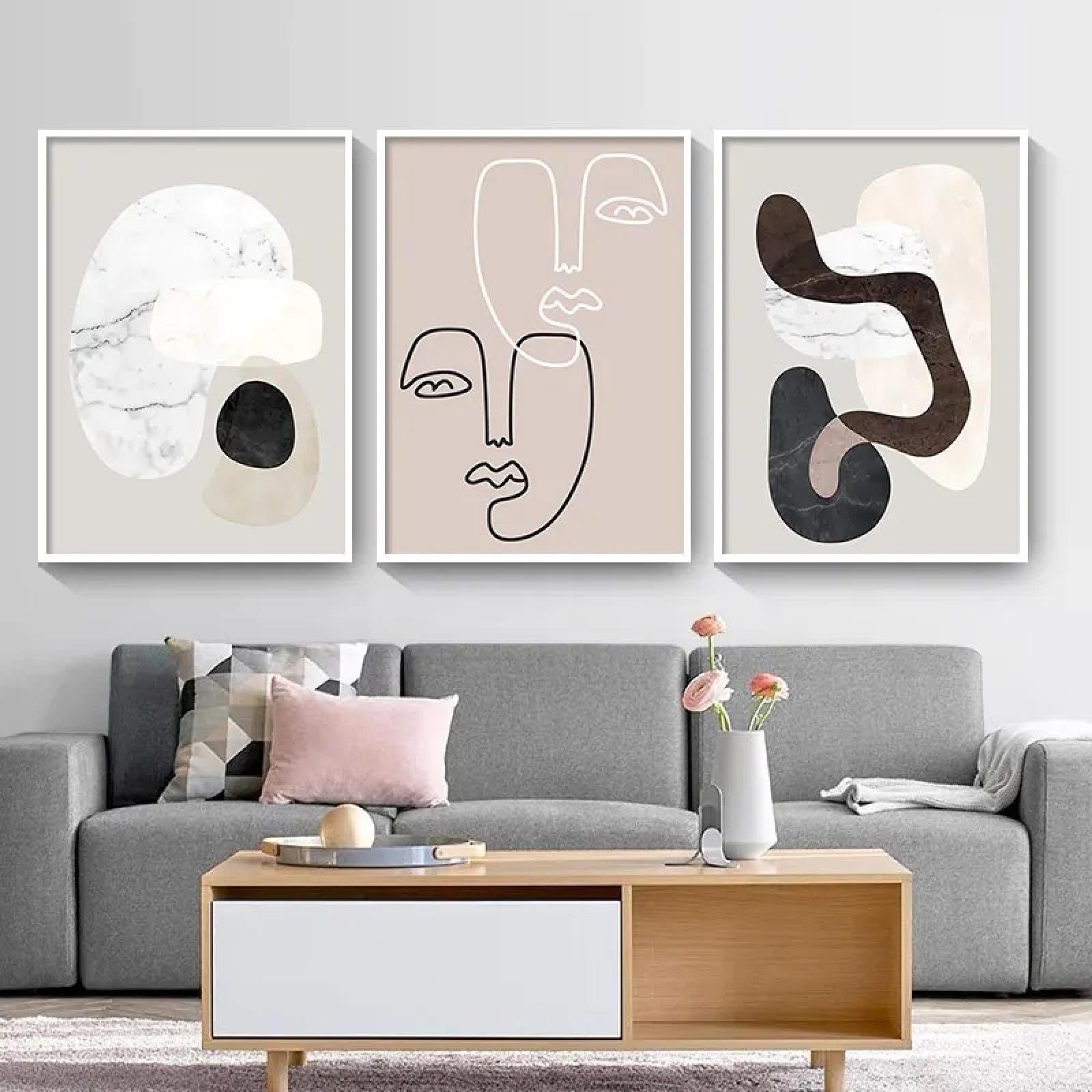 Affiches et impressions murales salon géométriques marbre KEBIA déco 60x80cm - 8