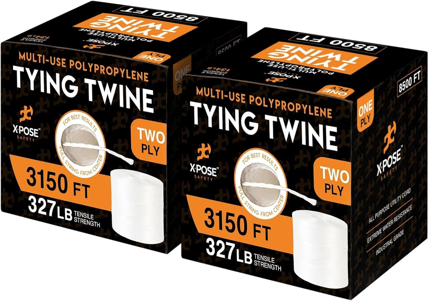 Polypropylene Tying Twine - 2 Ply White Plastic Poly Twine String 4200' Roll - Soft On Hands - Heavy Duty Outdoor & Indoor Tie Line - Baling, Shipping & Bundling Twine, Packaging Rope