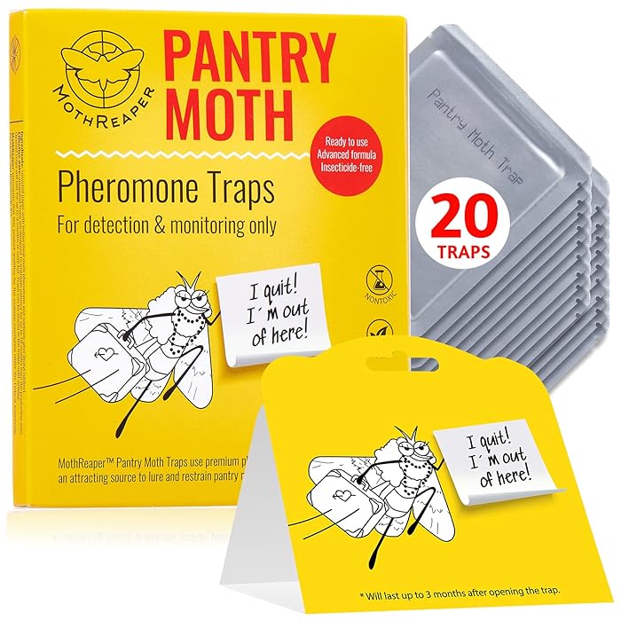 Buy Premium Pantry Moth Traps 20 Pack, InsecticideFree Moth Pheromone Traps, Glue Trap for
