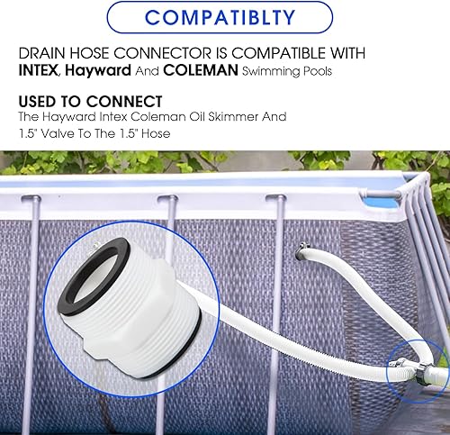 Miniatura 6 de Conector universal de manguera de piscina de 1.5 pulgadas para bombas de filtro de natación Intex Coleman, acoplador de manguera dividida rápido