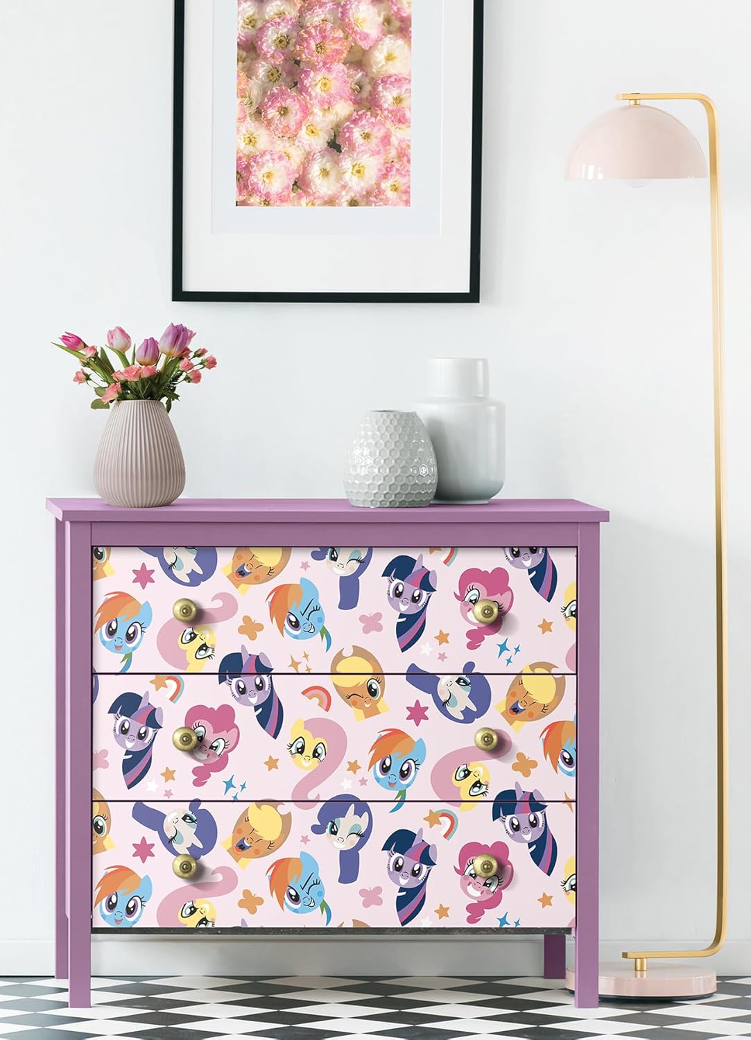 RoomMates My Little Pony Toss Peel and Stick Wallpaper, Pink, RMK12660RL