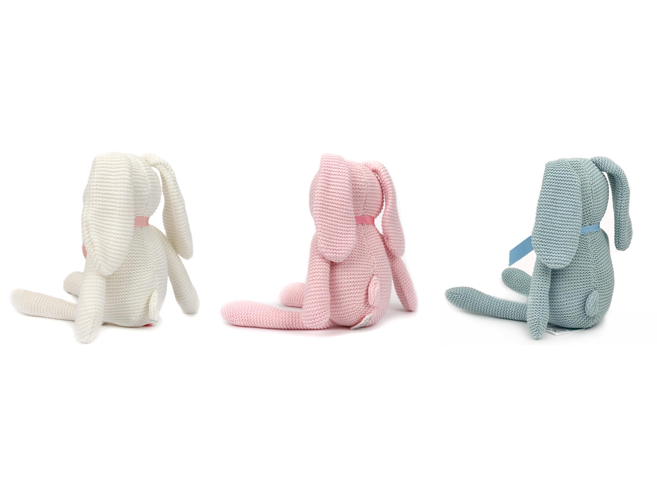 FLUFFYFUN 3 pezzi/set Coniglio Peluche Neonato 100% Cotone biologico 18cm