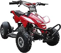 Quadriciclo 49cc BZ Dino Vermelho Automático, Partida a Corda, a Gasolina com Óleo 2 Tempos BARZI MOTORS