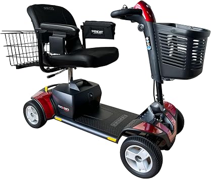 Pride Mobility Go Go Sport Plus Rear Basket, Cup Holder, Pride 4 Wheel Mobility Scooter for Adults and Seniors, Stable 325 lb Weight Capacity, 12 Mile Range, New EZ Turn,