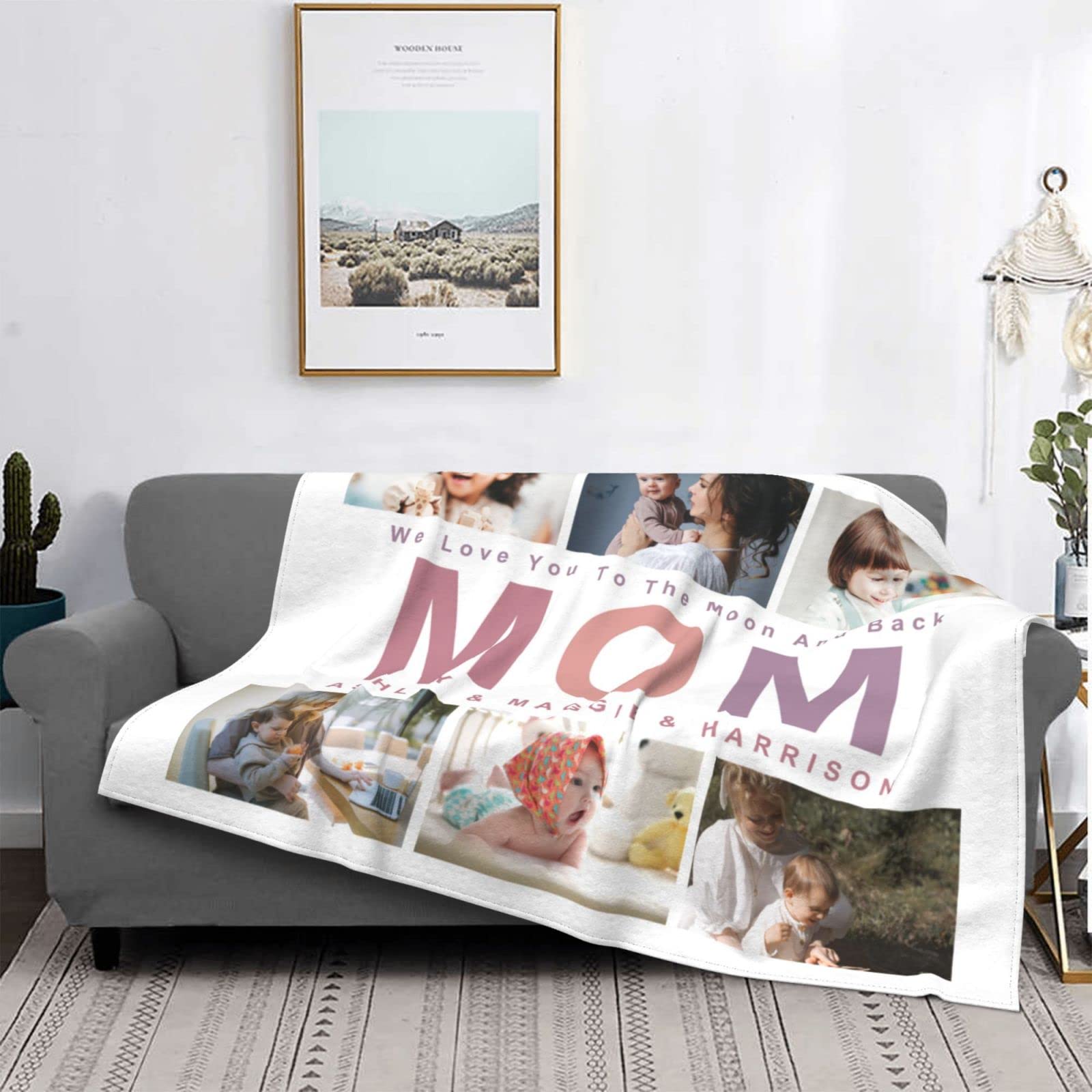 Youltar Coperta Personalizzata Con Foto E Testo – Regalo Su Misura Per Compleanno, Festa Della Mamma, Anniversario (30x40 Cm O Più)