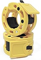 Vista 22 de Clout Fitness - Abrazaderas para barra de pesas olímpicas Collares de liberación rápida (2 unidades) Clips de peso con bloqueo para mancuernas de 2