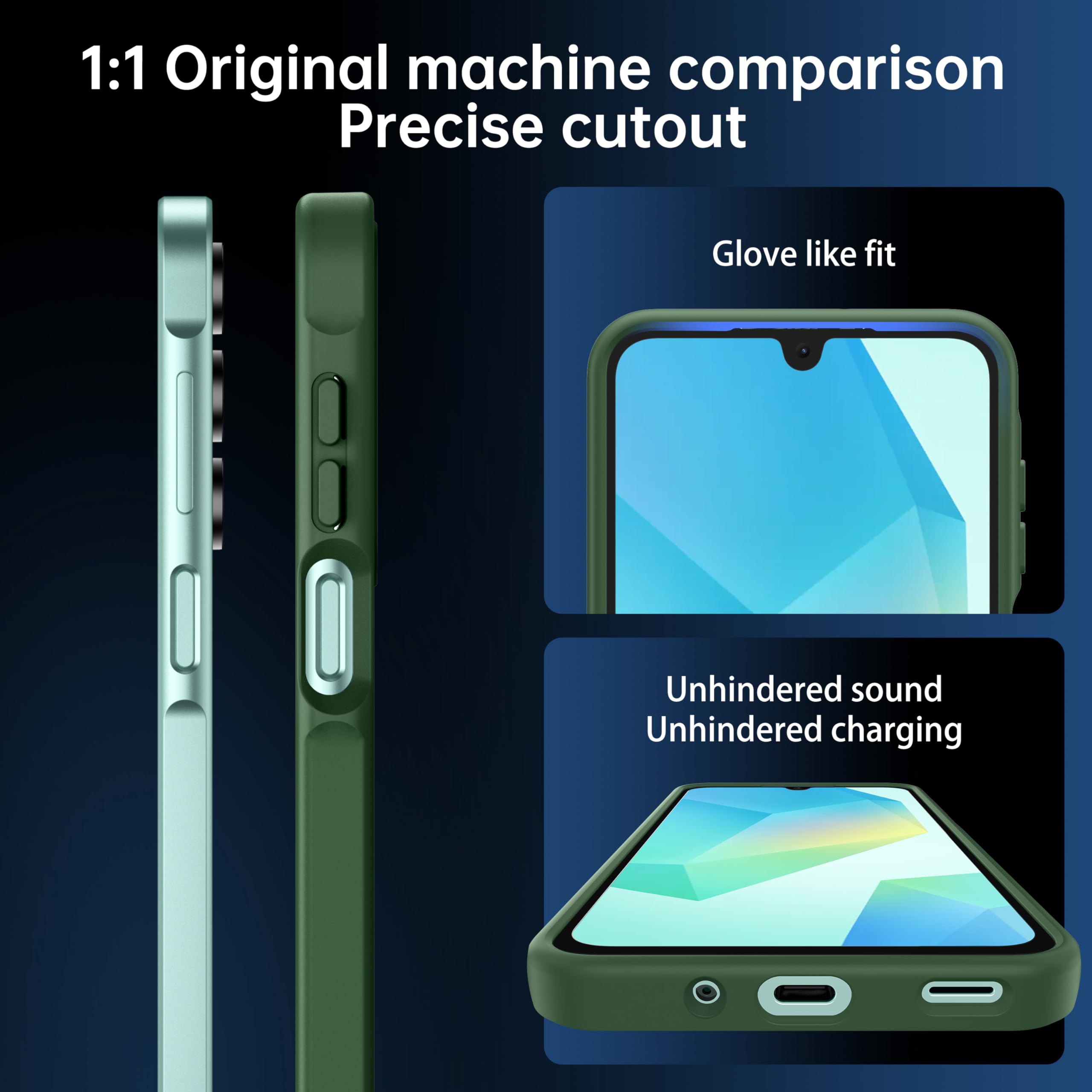 FLLAO Opaca Cover Compatibile con Samsung Galaxy A16 5G/4G con 2 Vetro Temperato, [Della Fotocamera Protezione] Anticaduta Antiurto Anti-Graffio Hard PC Glassata Traslucida Custodia Giallo