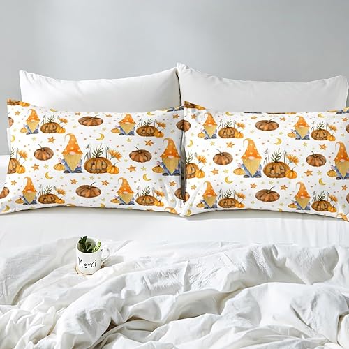 Miniatura 4 de Erosebridal Juego de ropa de cama de gnomo de Halloween para niños y queen, funda de edredón de calabaza de dibujos animados en acuarela, Halloween,