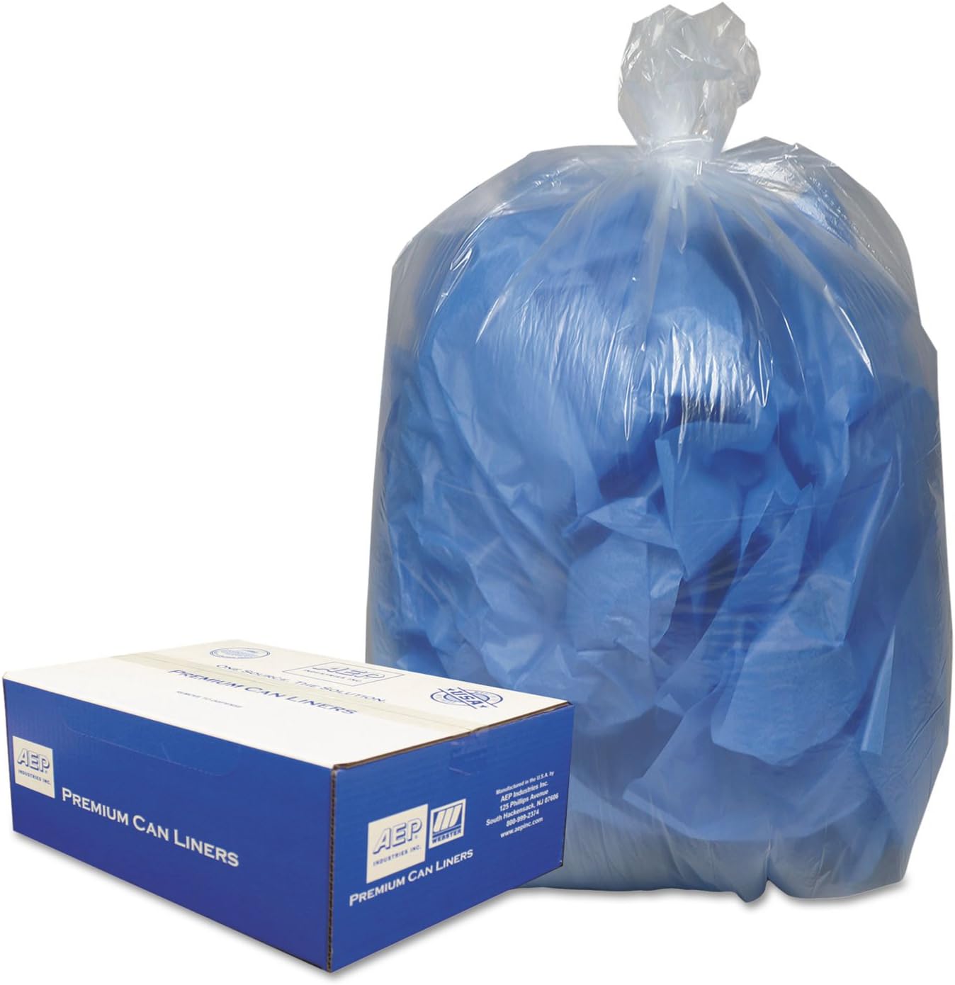 385822C Clear Low-Density Can Liners, 55-60gal, .9 Mil, 38 x 58, Clear, 100/Carton