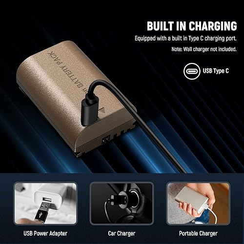 Miniatura 3 de Neewer Batería de repuesto LP-E6P LP-E6 LP-E6N LP-E6NH de 2200mAh, completamente recargada en 3.3H, compatible con Canon EOS R5 Mark II EOS R5 EOS