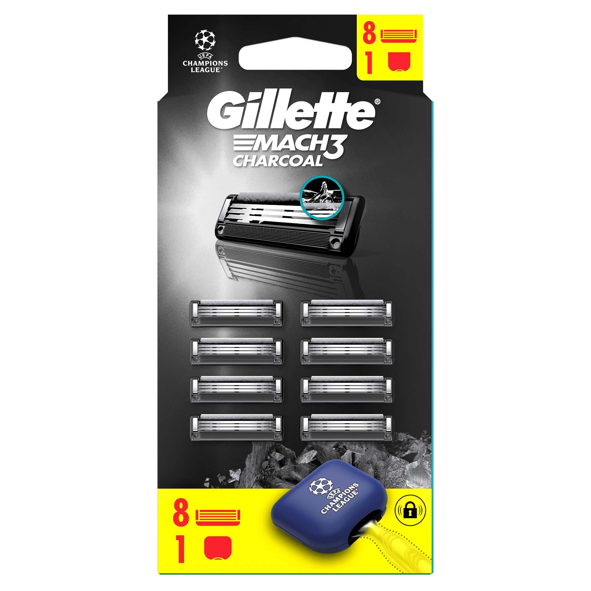 Gillette Mach3 Charcoal Avantajlı Yedek Tıraş Bıçağı 8'li : Amazon