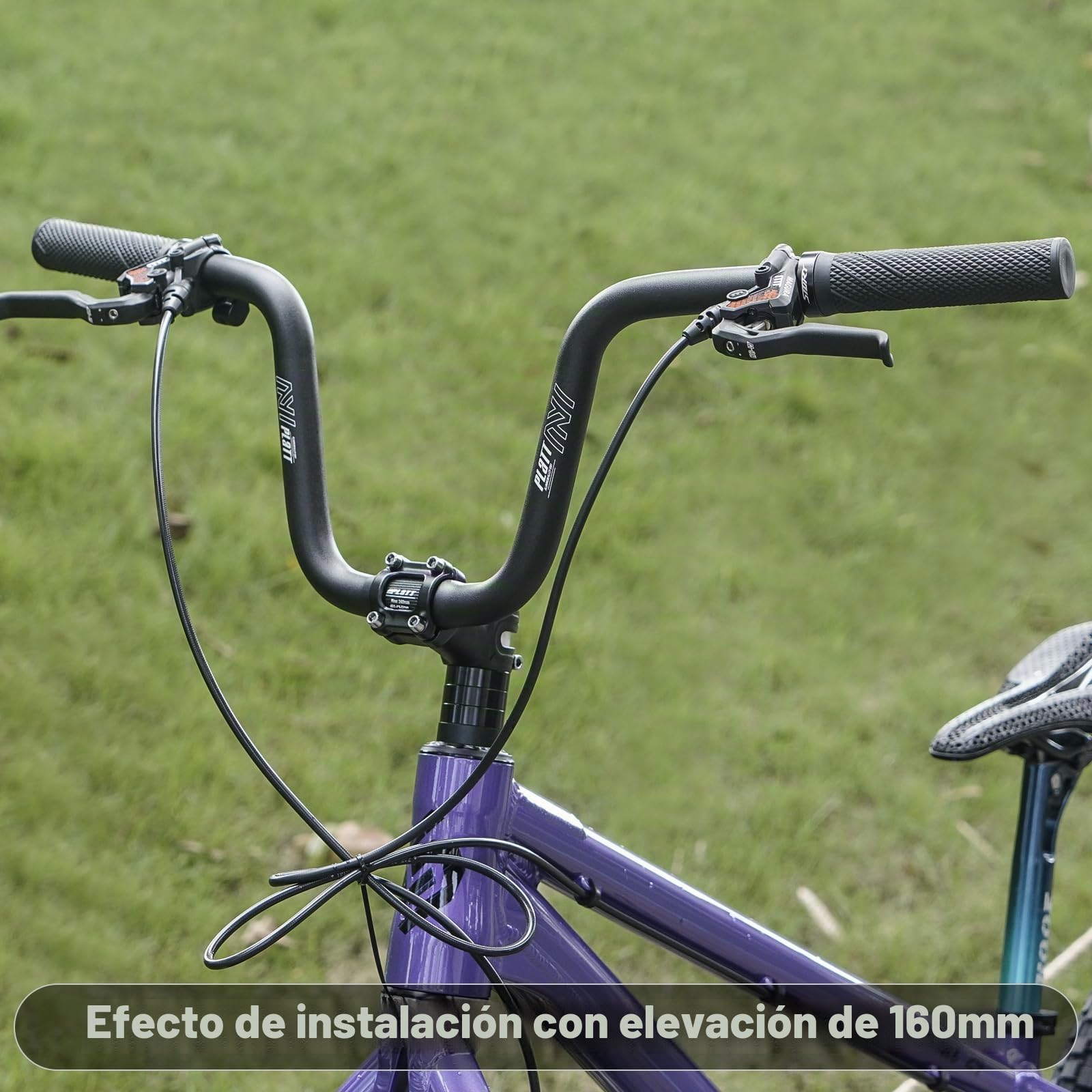 PLATT Manillar de bicicleta 25,4/31,8 * 620/780, manillar elevador de bicicleta de montaña de aleación de aluminio ligero, ideal para MTB (25,4mm-620mm, 160mm Rise)