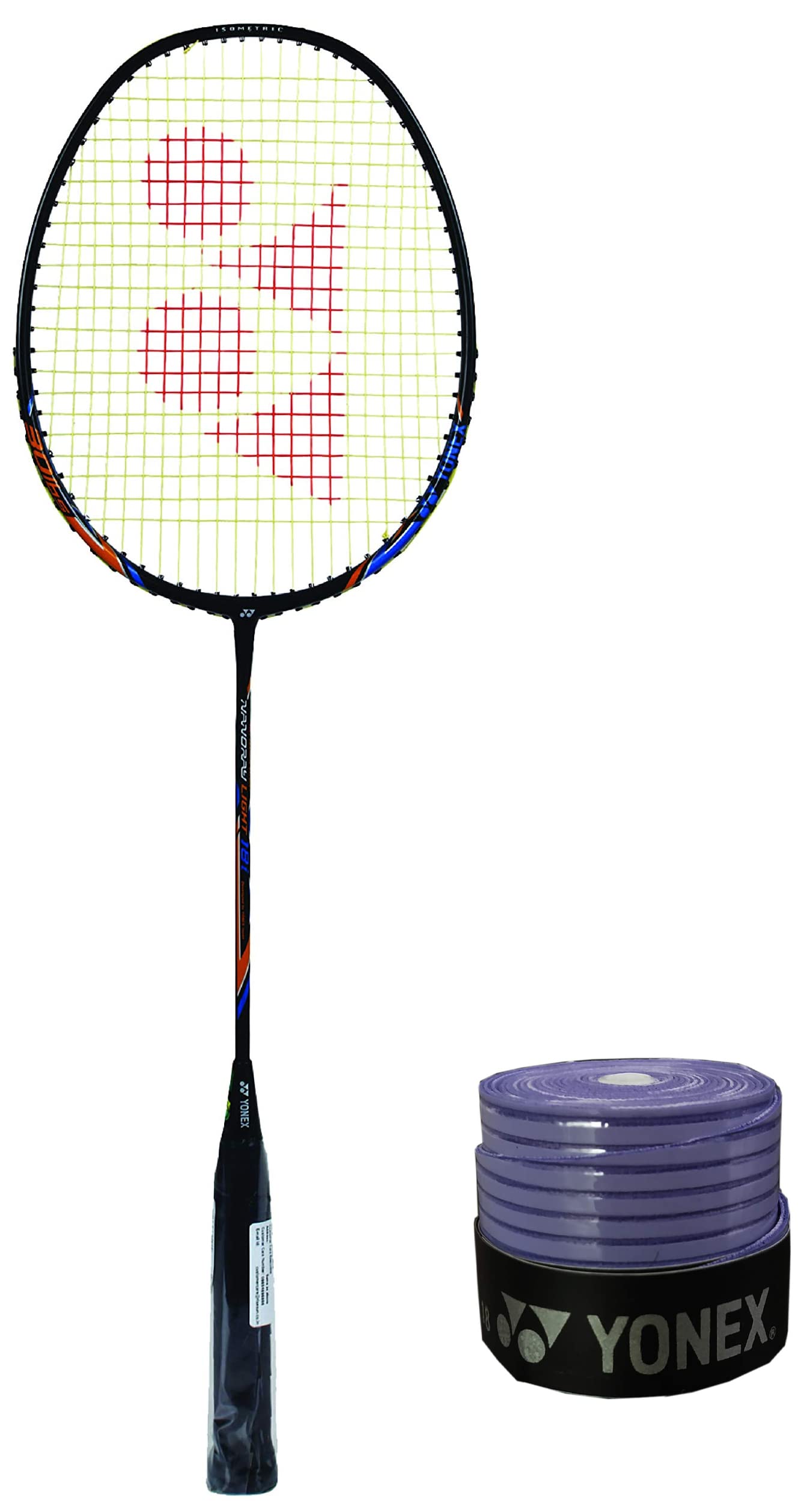 Yonex Nanoray Light 18i Graphite Badminton Racquet with Free Full Cover (77 Grams, 30 lbs Tension) & ET 903 E Super Rubber Badminton Grip (Purple)