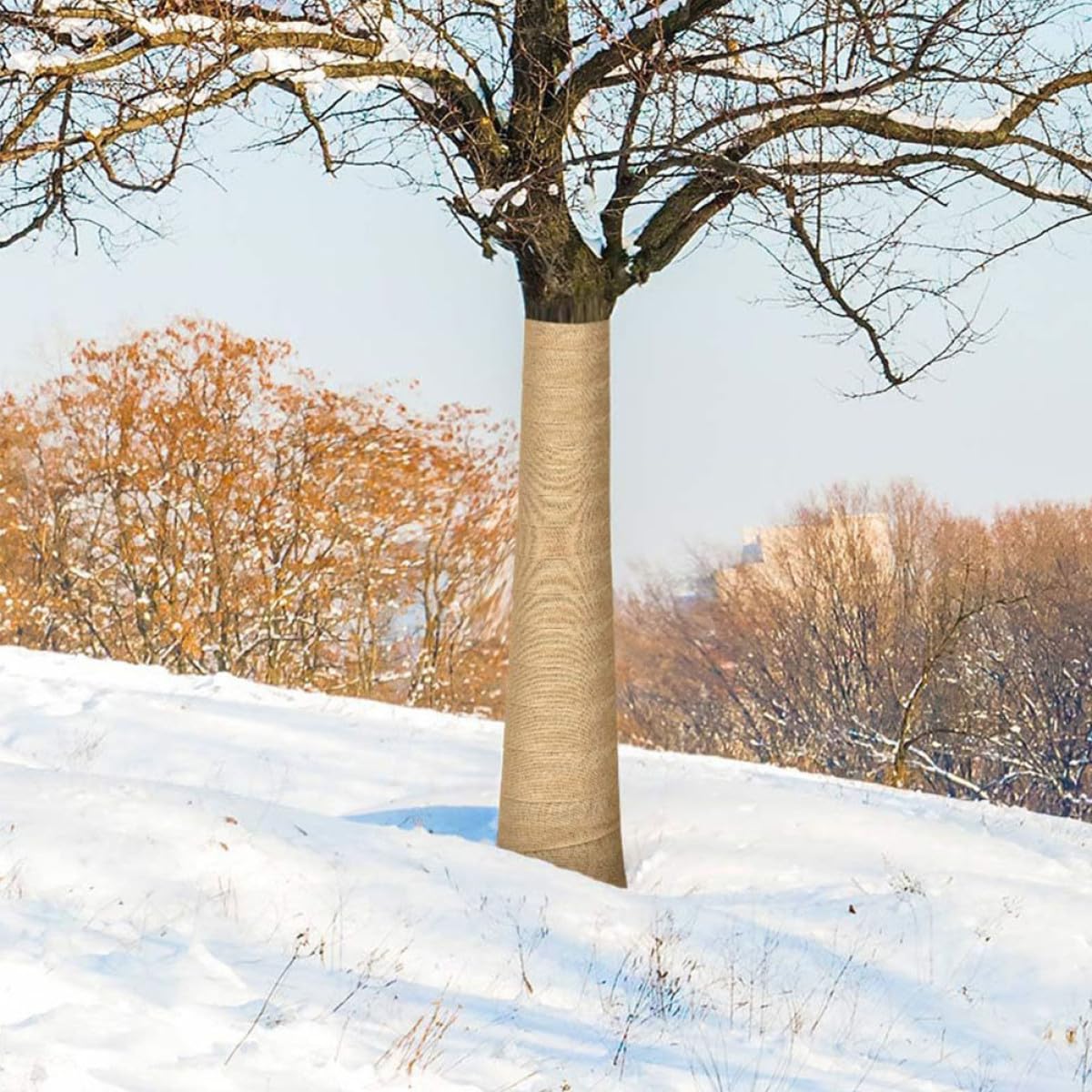 Beavorty Avvolgimenti in Rete in Juta Naturale per Tronchi d'Albero, Fasce Protettive Antigelo per Piante Arbustive, Pezzi di Tela di Iuta per Copertura Invernale e Riparazione Corteccia