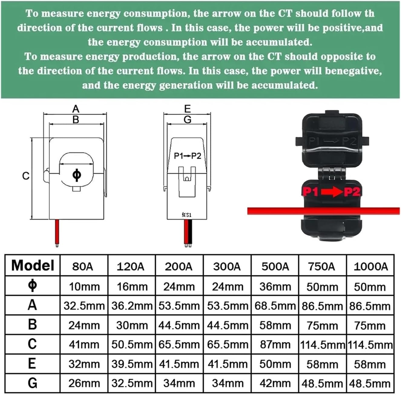 Three-phase/single-phase electricity meter 500A/300A/200A/120A/80A clamp(120A,EA7321C-BI)