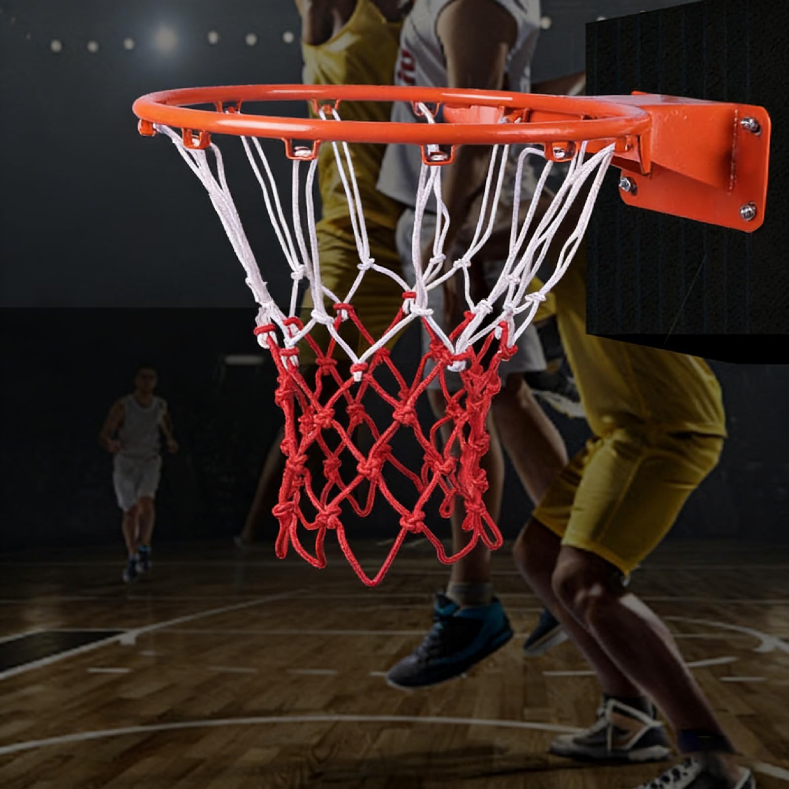 Canestro da Basket da Parete,Canestro Basket Kit,Canestro da Basket da Parete per Garage,Include Tutti Gli Accessori,Cestello in Acciaio Resistente,per Interni ed Esterni