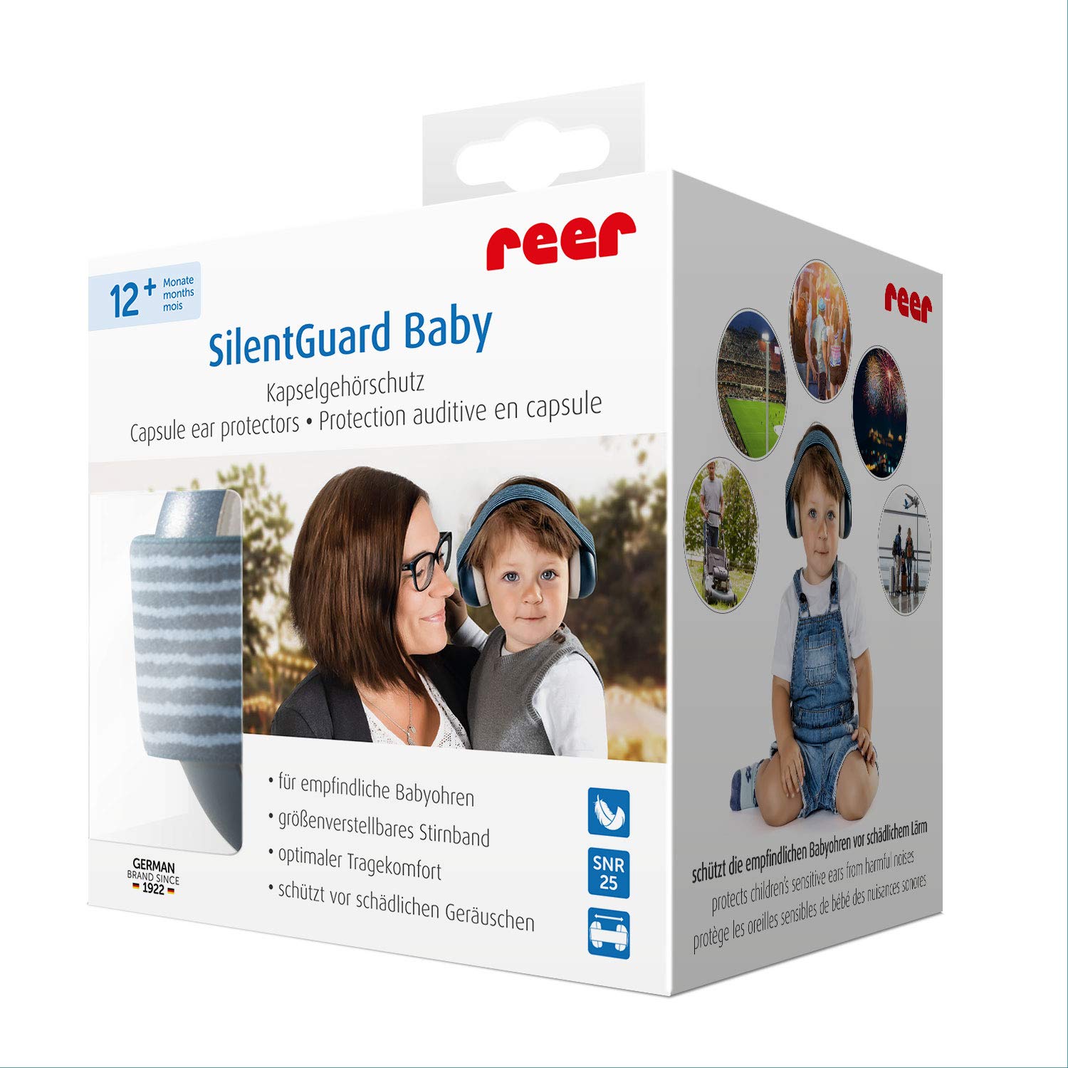 reer Baby - Jungen Gehörschutz für Babys Silentguard Besonders Weich Leicht Den Empfindlichen Babykopf Mitwachsend Gehörschutz für Babys SilentGuard (1er Pack)