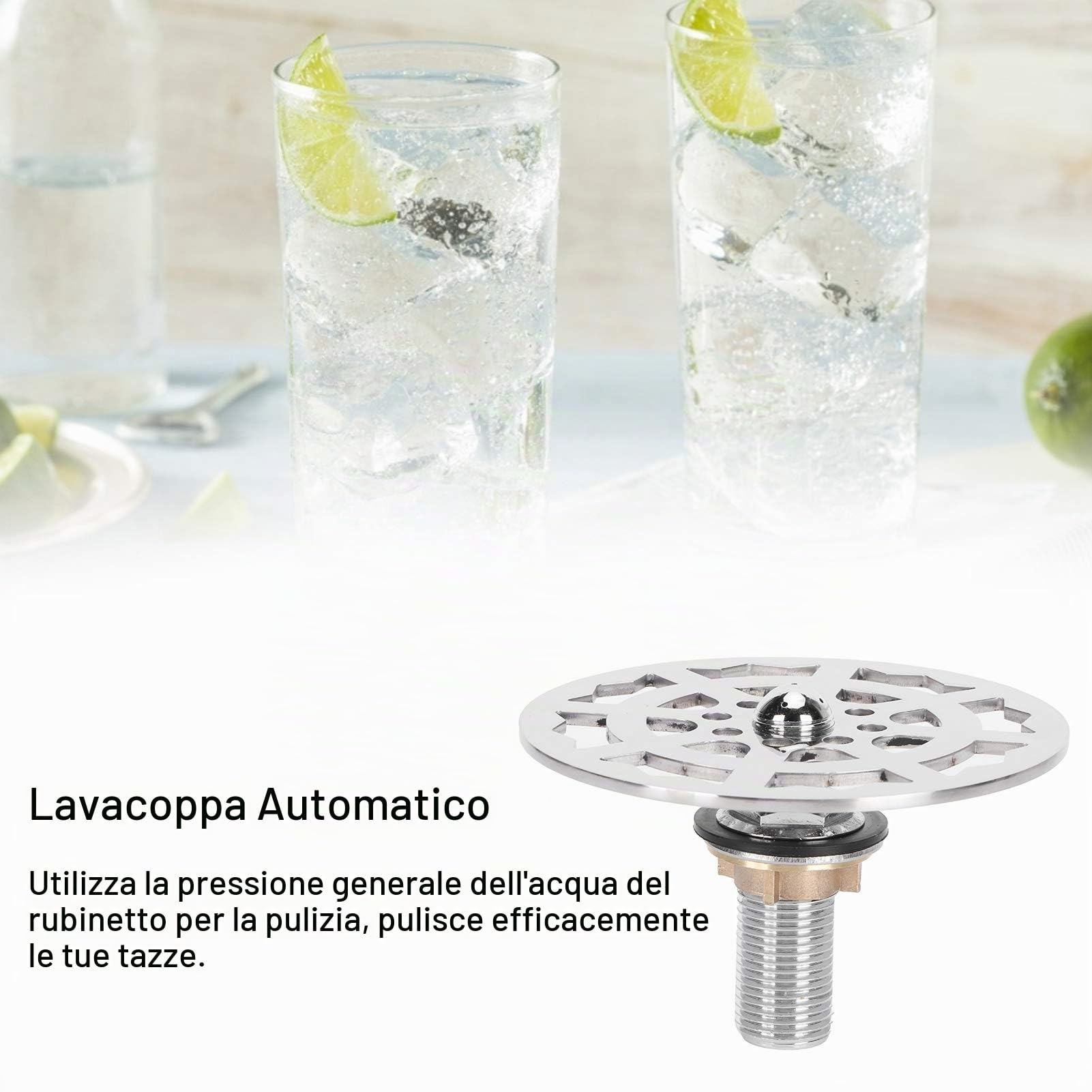 Pilipane lavabicchieri lavandino, Sciacquatrice per Bicchieri a Spruzzo Ad Alta Pressione per Uso Domestico, Lavabottiglie, Ugello ad Alta Pressione, Inossidabile Lavabottiglie Sciacquatrice Bicchier