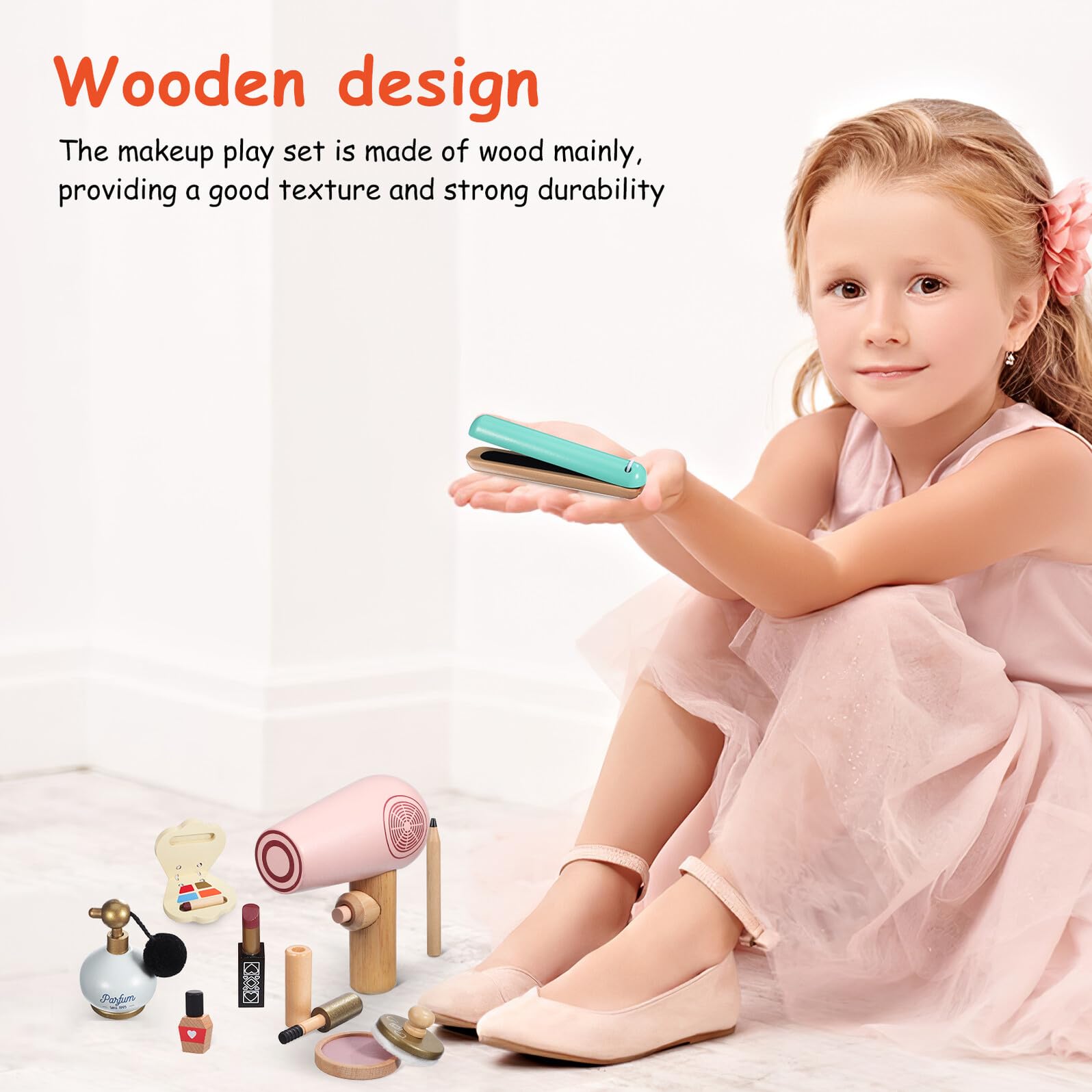 Set di Trucco Finto in Legno, Makeup Toys per Bambini | Trucco Giocattolo, Decorazioni Scuola, Set di Trucchi Giocattolo, Playtime e Birthday
