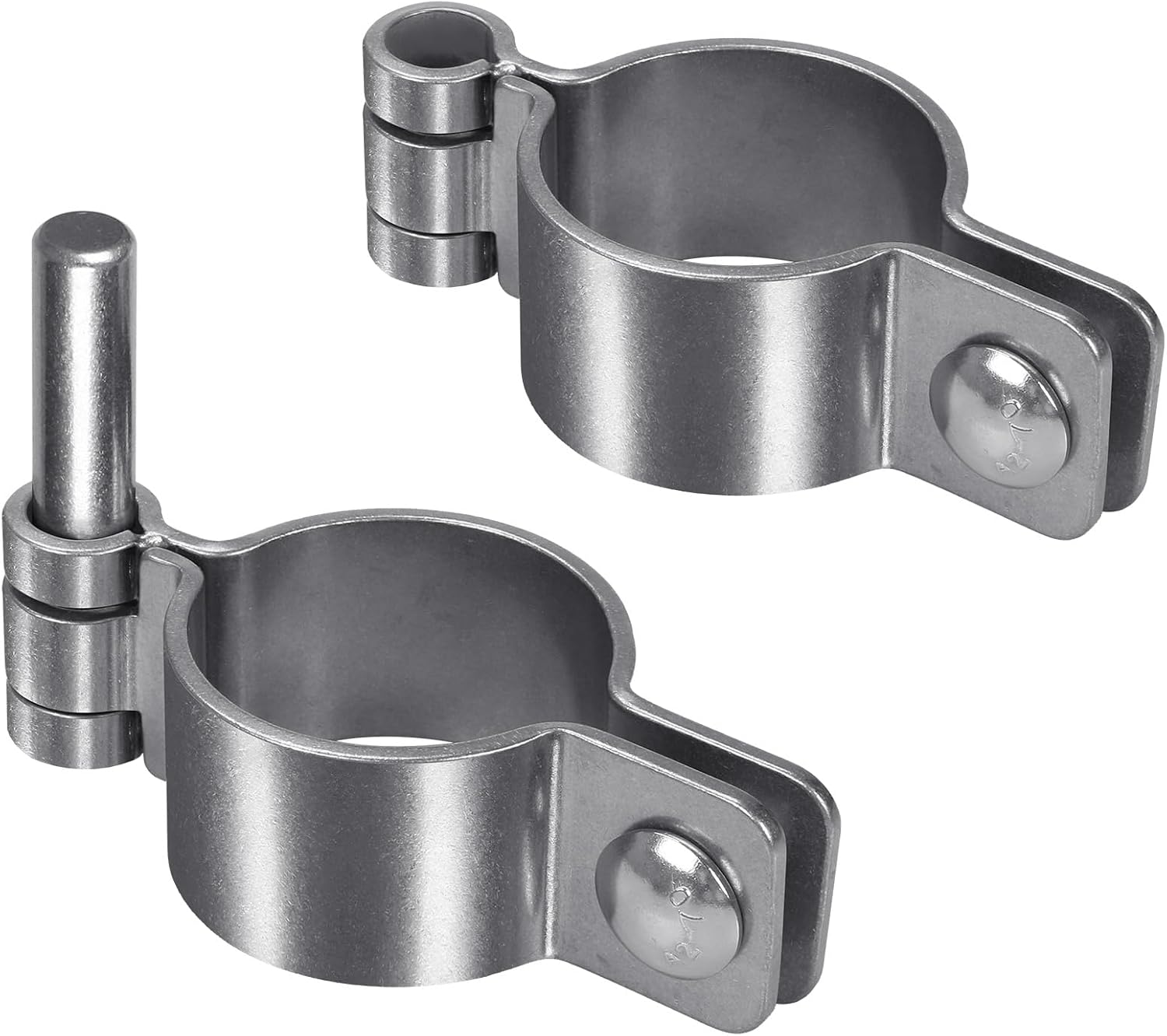 Insaga 1-7/8'' x 1-7/8'' Chain Link Fence Gate Post Hinge, Thick 304 Stainless Steel Chain Link Fence Parts, Heavy Duty Gate Hinges includes Female Gate Hinge and Male Gate Hinge, 1Pair