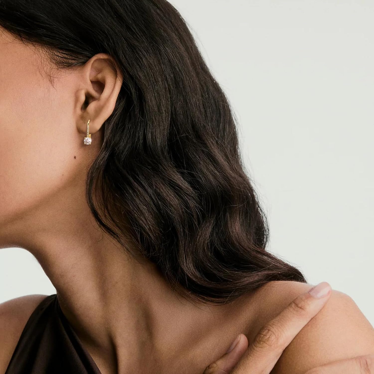 KRKC Moissanite Earrings, 1.0ct-2.0ct D Color Lab Created Diamond Earring, 14k White Gold Plated Sterling Silver Dangle Earrings S925 Leverback Drop Earring for Women Hypoallergenic Jewelry for Gifts - Image 3