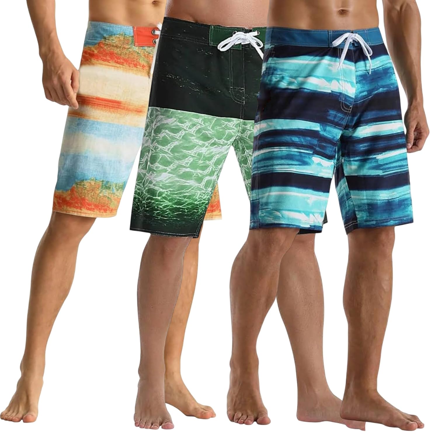 Kit c/ 3 Shorts SURF Mauricinho Bermuda Praia Academia Tactel Estampado Verão 859