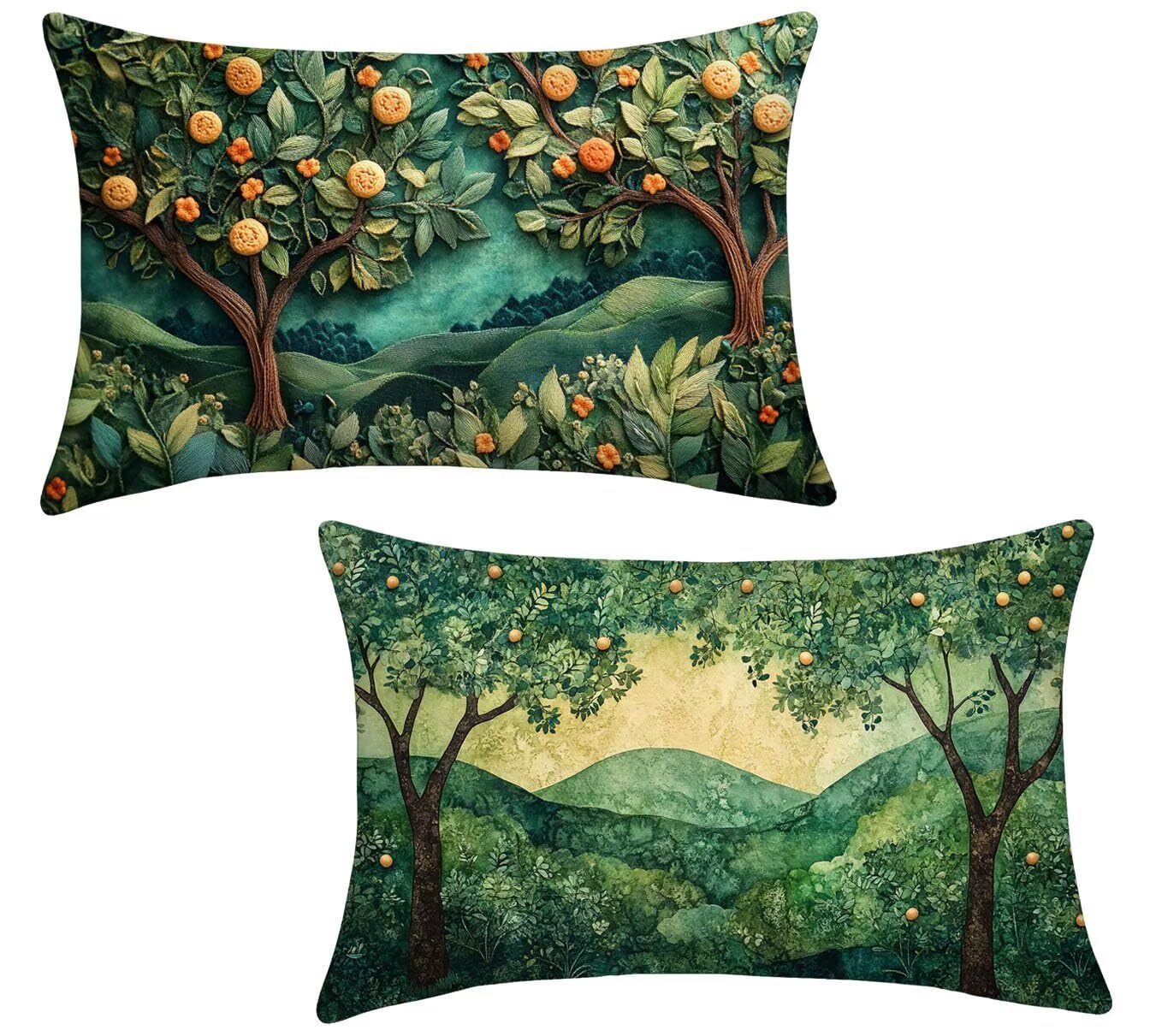 Housse Coussin 50x90 Lot de 2 Velours Coussin Canape Vert v-564