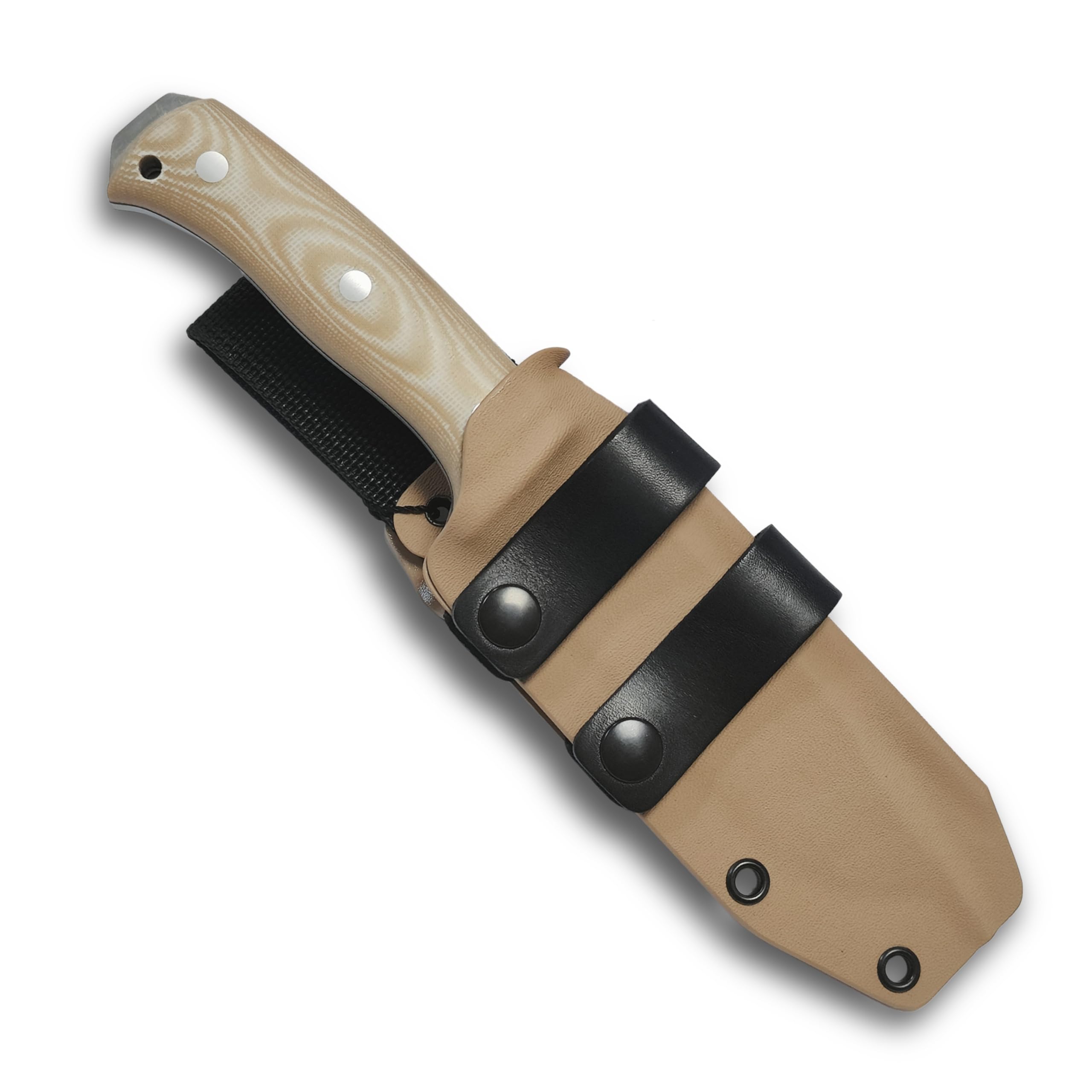 Joker Nomad Outdoor-Messer mit Böhler N695 Stahl, Micarta-Griff und Kydexscheide, feststehendes Bushcraft Messer für Camping, Trekking, Wandern und Outdoor Aktivitäten (13 cm, Ohne Feuerstarter)
