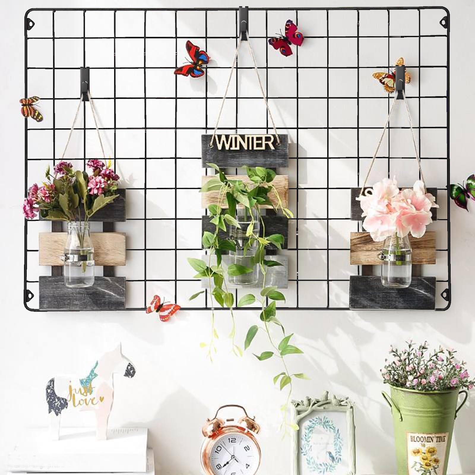 IGNPION Lot de 35 crochets de suspension en métal pour tableau de bord, panneaux d'affichage, crochets encoches pour cadre photo, œuvres d'art commerciales, accessoires de grille pour magasin