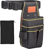 NEW B1919 Small Tool Pouch with Belt - Thickened Wear-Resistant Oxford Cloth, 12 Pockets, 10.2x5.5in for Electricians, Mechanics, Carpenters
