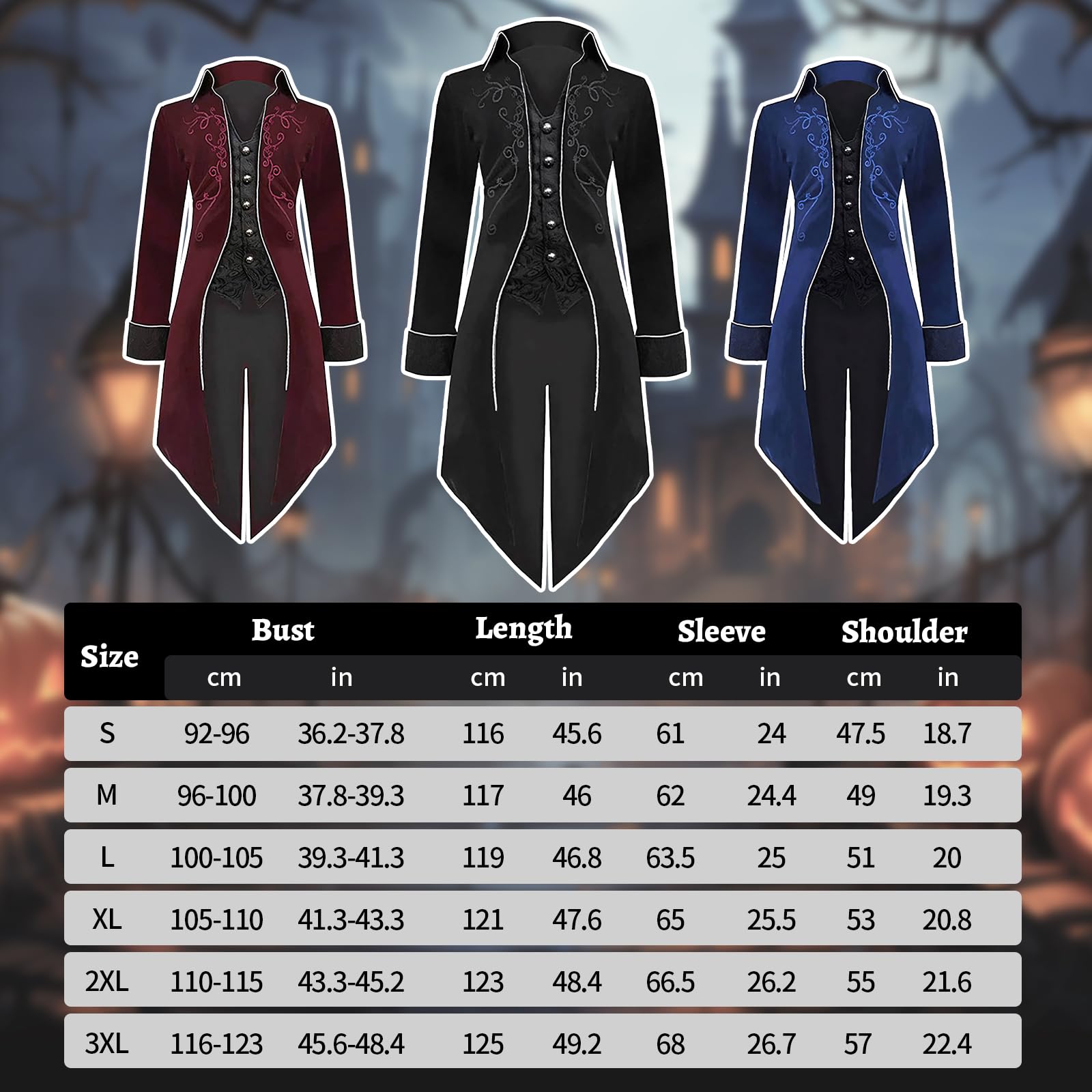 Veste médiévale Steampunk pour homme avec queue-de-morue - Veste médiévale et Renaissance Steampunk - Style rétro gothique et rétro - Costume d'Halloween